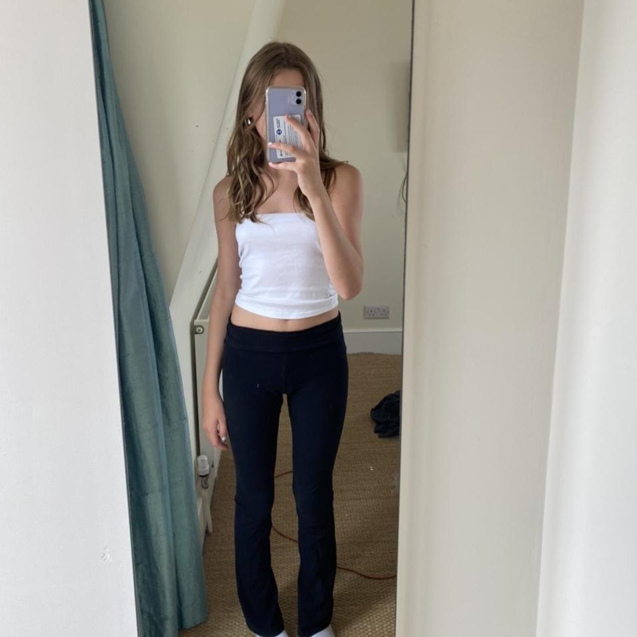  h&m flared yoga pants w a slit in the bottom (both... Depop