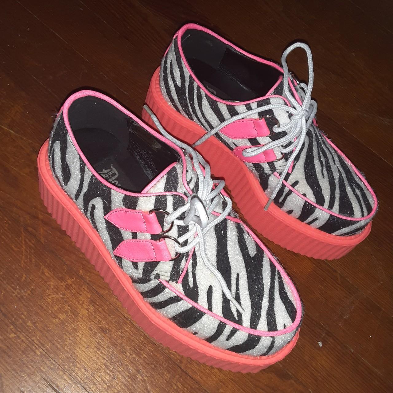 Sapato Creeper Detalhe Estampado Zebra Couro Ref162