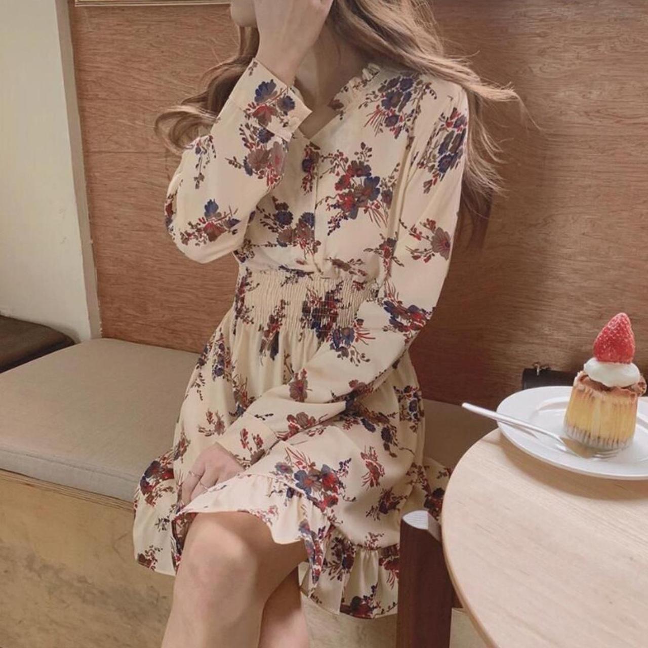 Beige Floral Dress 🌾🌞 🌻 In great condition, just... - Depop
