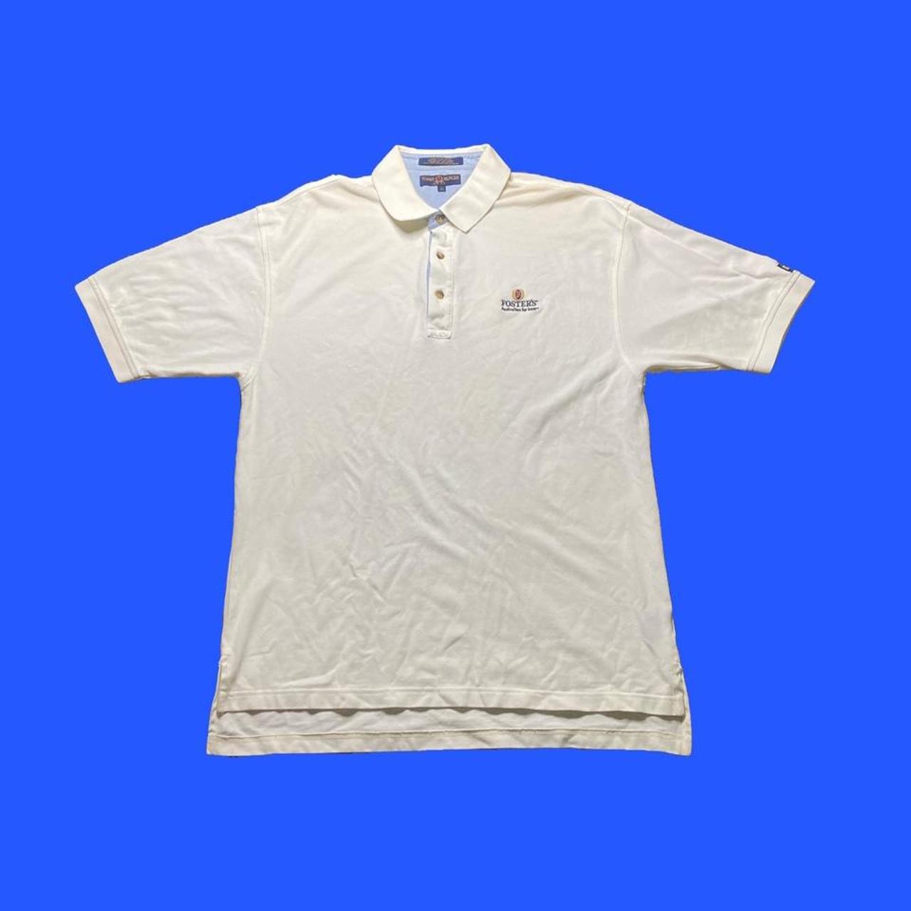 Tommy Hilfiger Golf Foster's Beer Polo White polo... - Depop