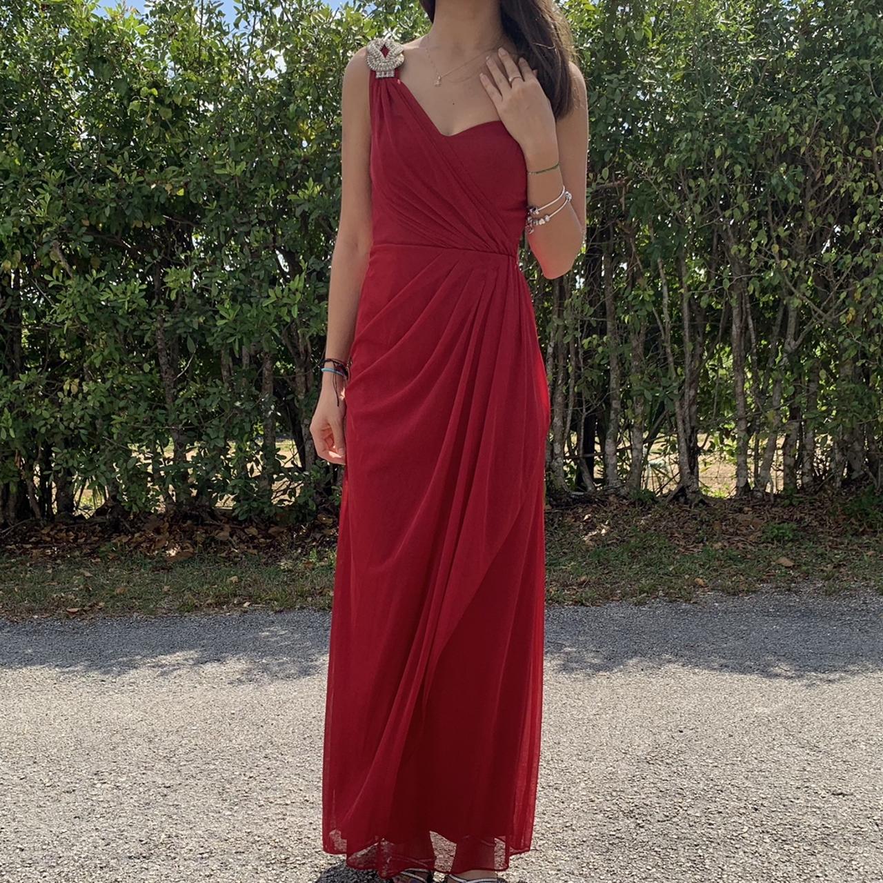 Beautiful Wine Red Long Bridesmaid Dress With One Depop