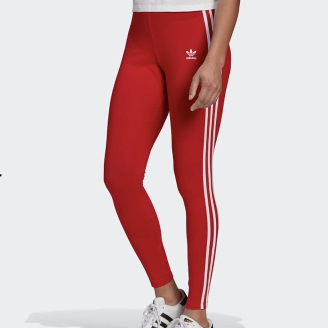 Red adidas-leggings - Depop