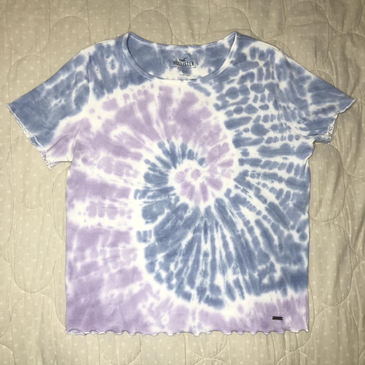 Ladies Large Purple and Blue Tie Dyed Spiral T-shirt