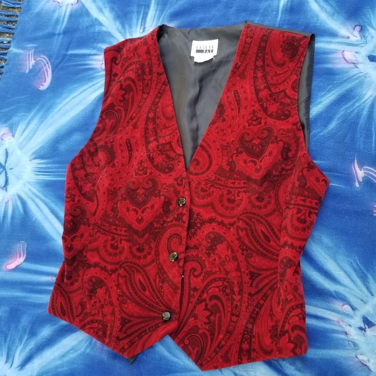 Vintage Magician Style Red Velvet Vest ☆ Perfect... - Depop