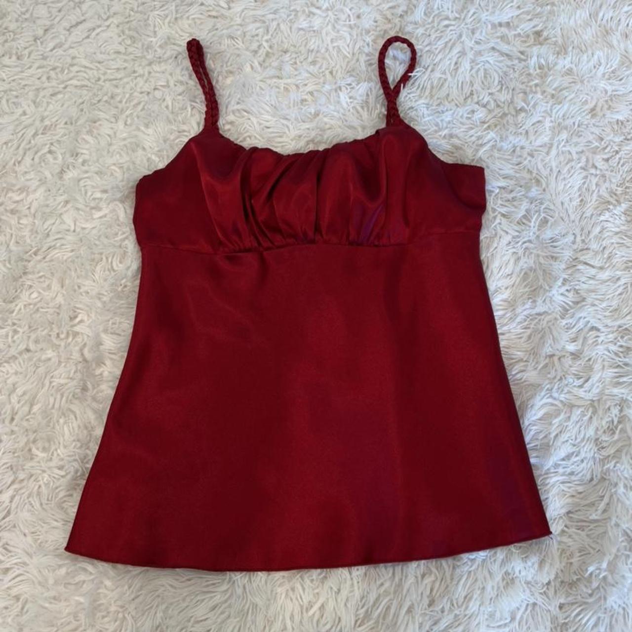 Red silk cami top Top is from the 2000s! Tagged L... Depop