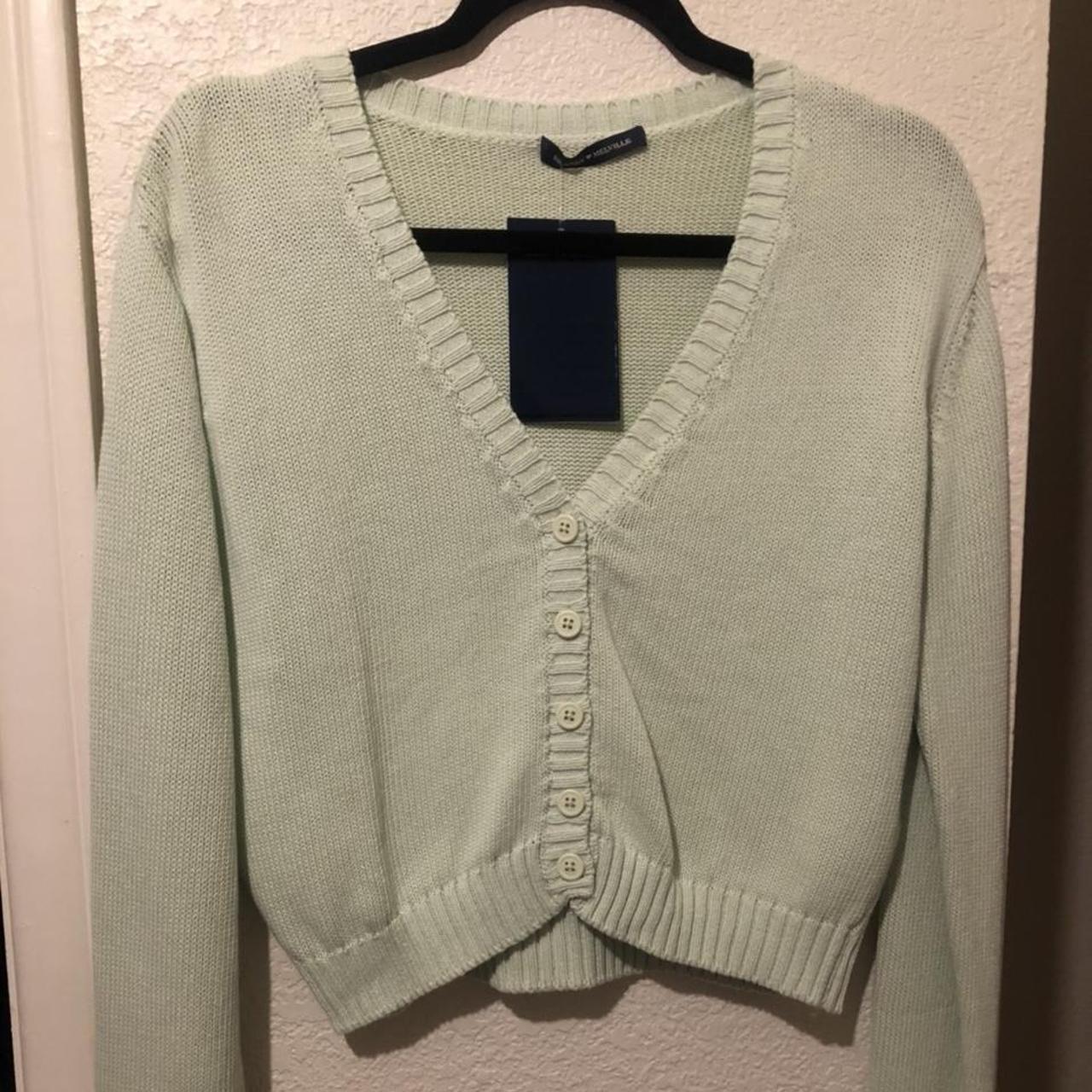 Brandy Melville Women's Green Cardigan Depop