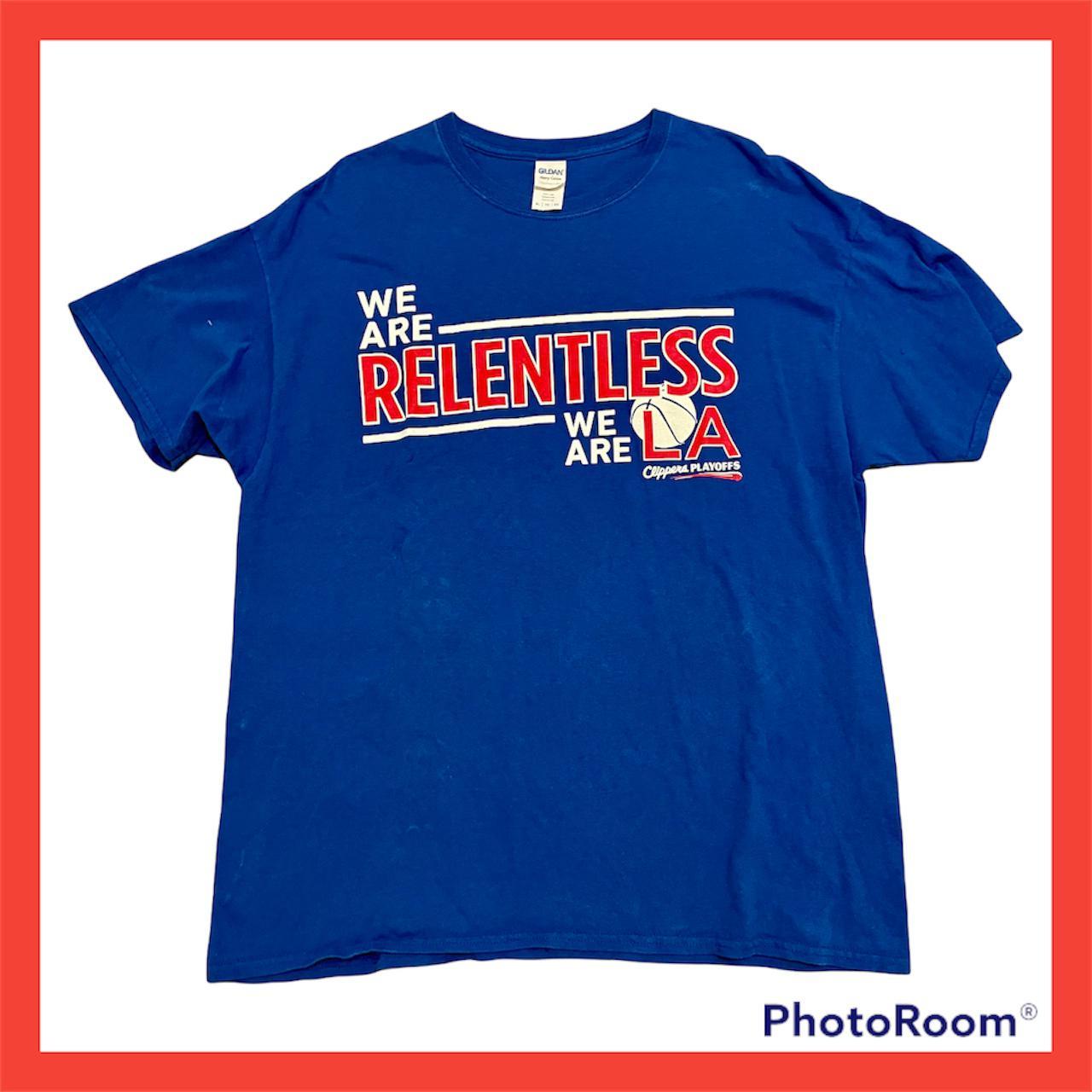 LA CLIPPERS We Are RELENTLESS, We Are LA Official Playoffs XL Blue T-Shirt