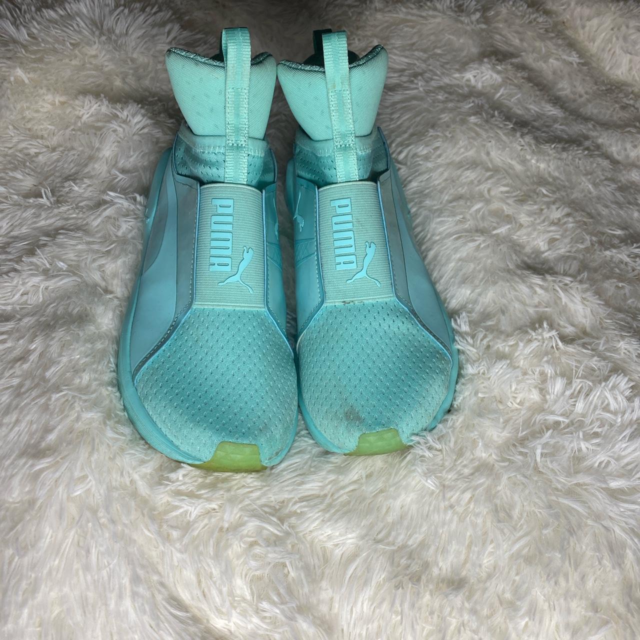 teal high top pumas ~size women's #puma Depop