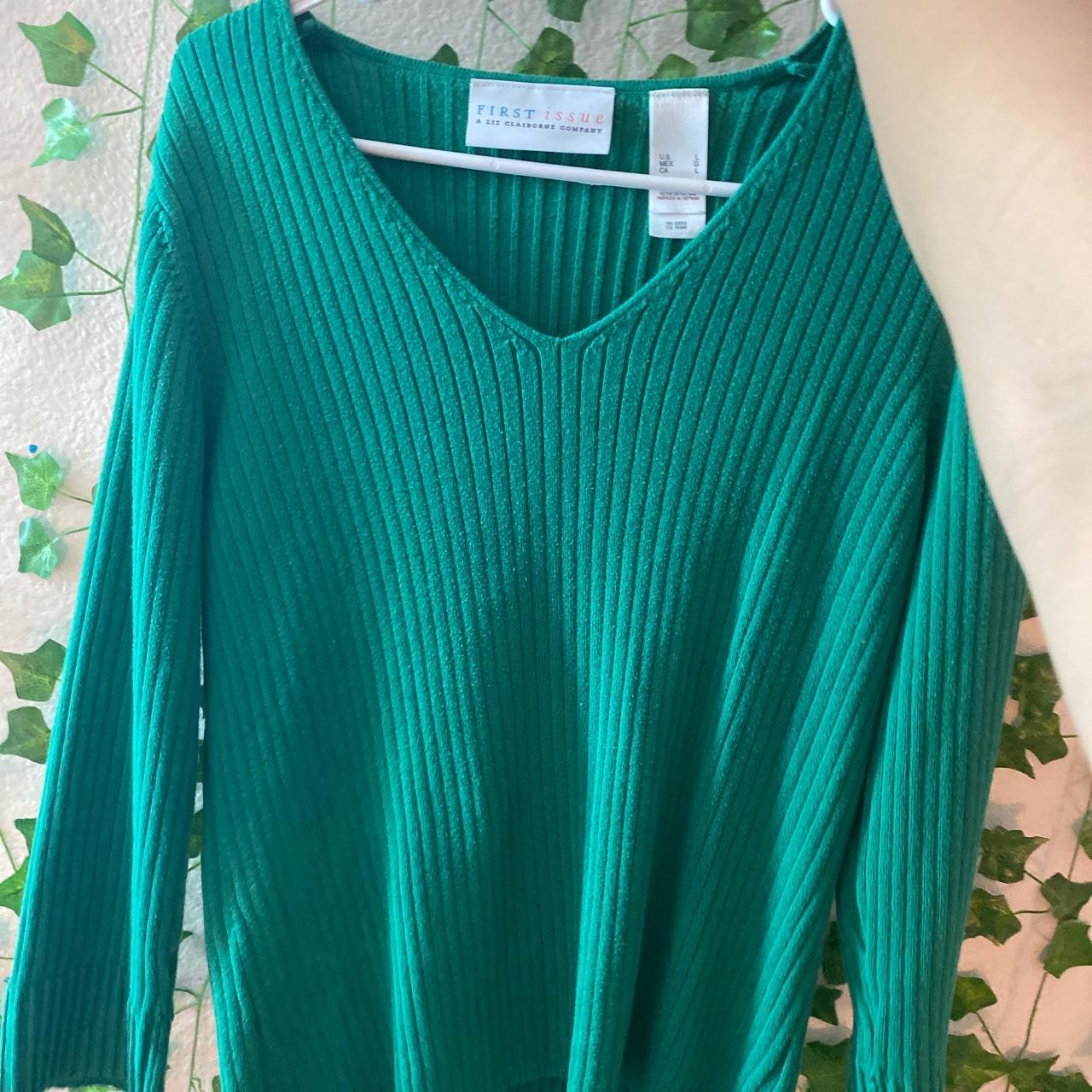 emerald green sweater #green #sweater #ribbed - Depop