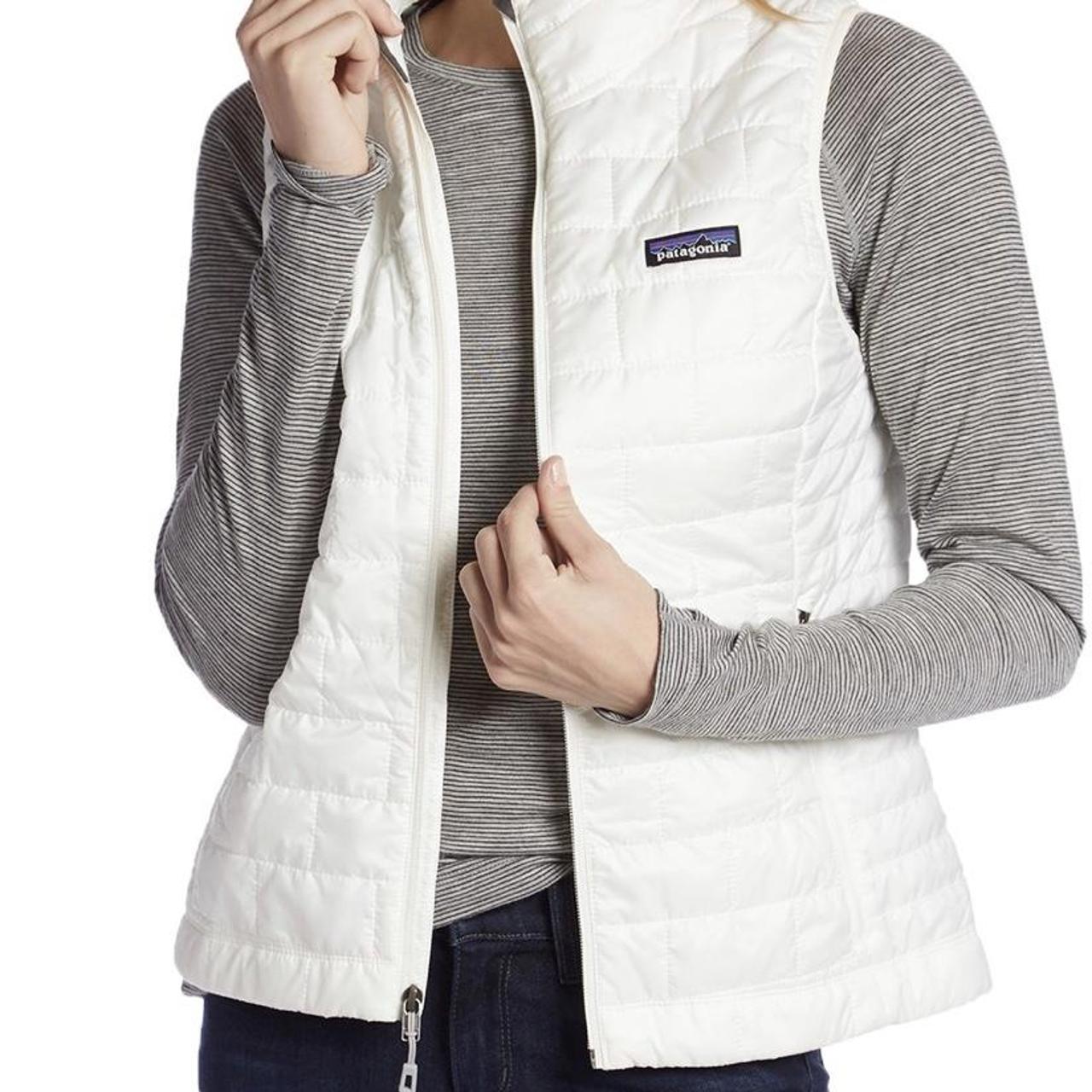 Womens white patagonia vest originally bought for... Depop