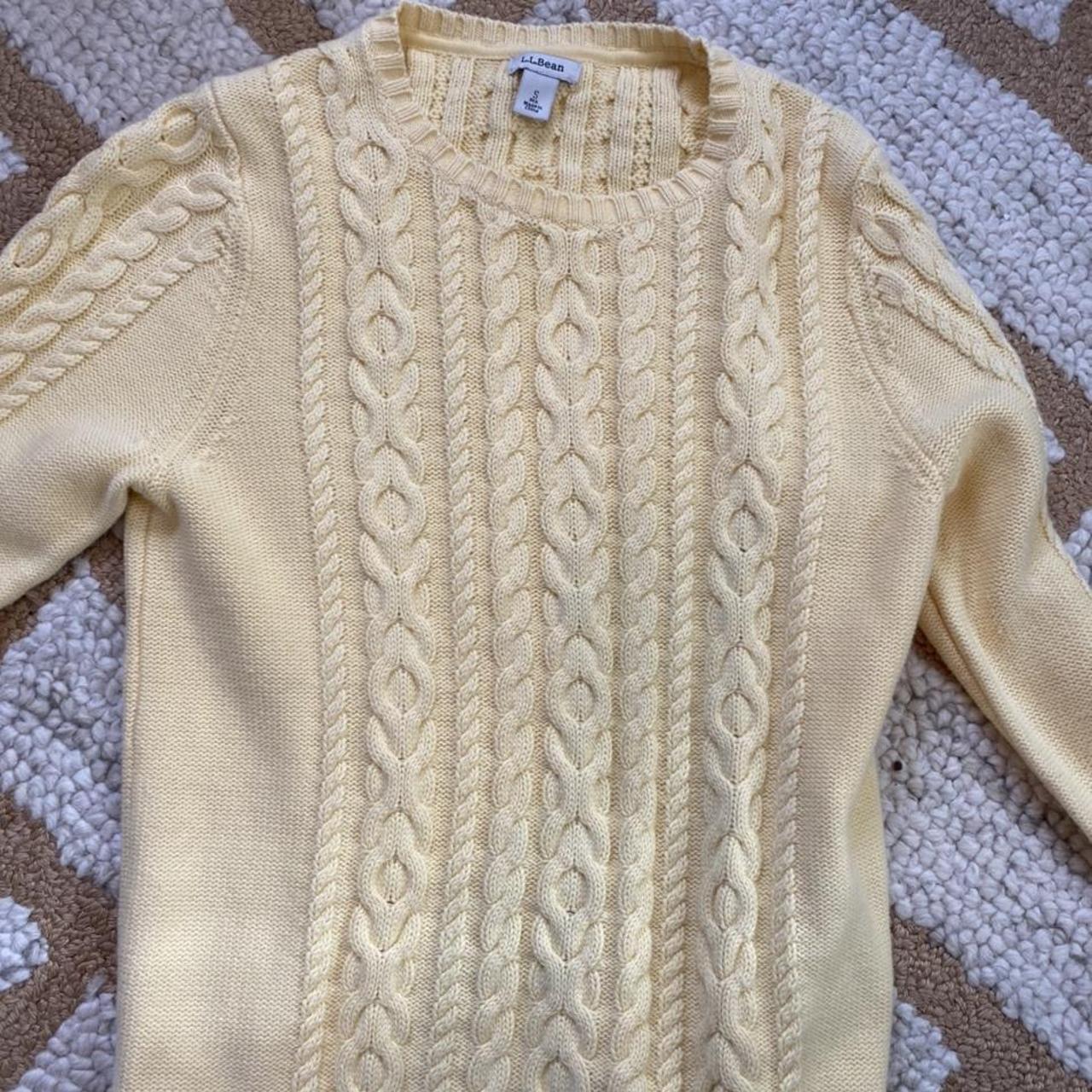 L.L. bean yellow chenille sweater never worn,... - Depop