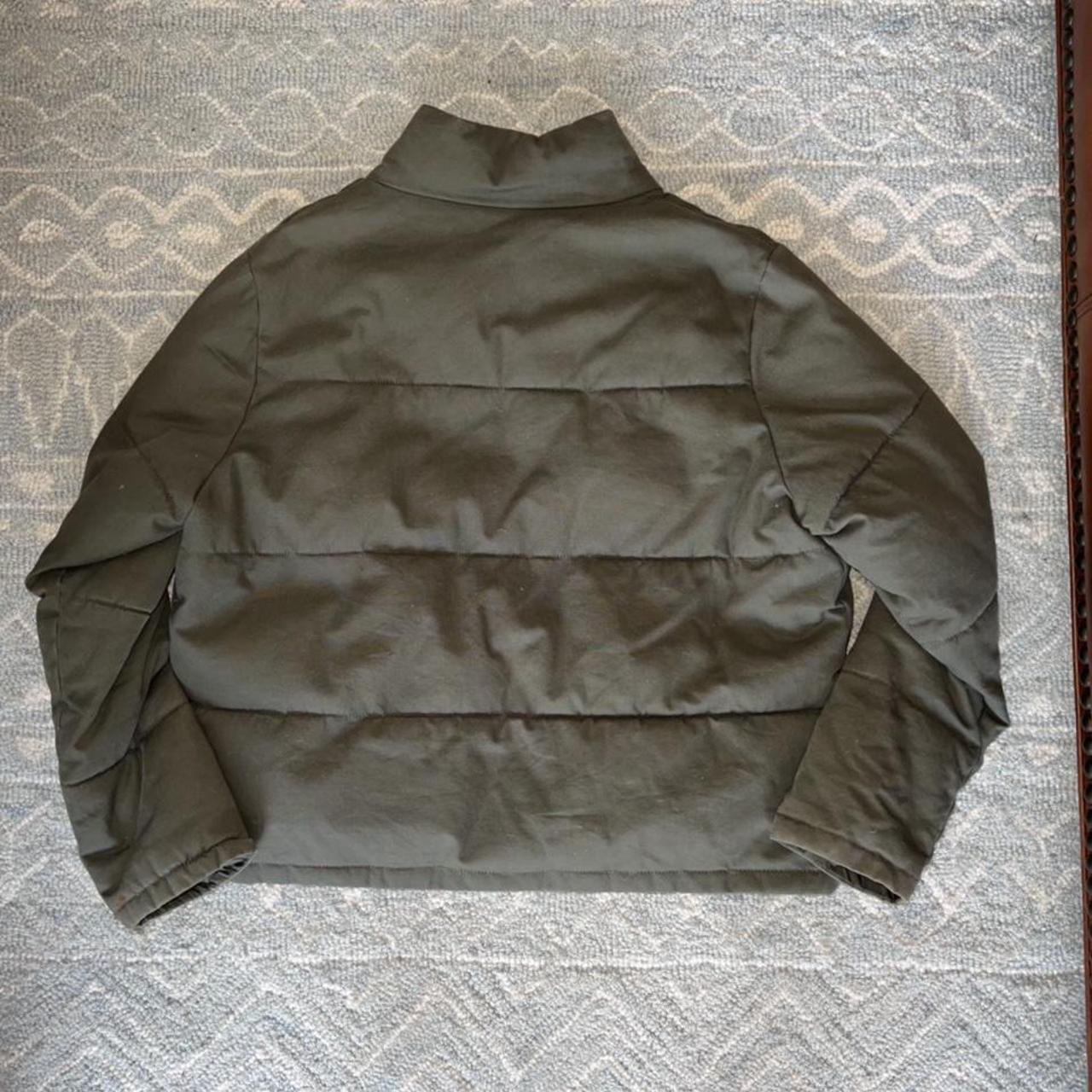 Vintage Brandy Melville Olive Green Puffer Jacket Depop