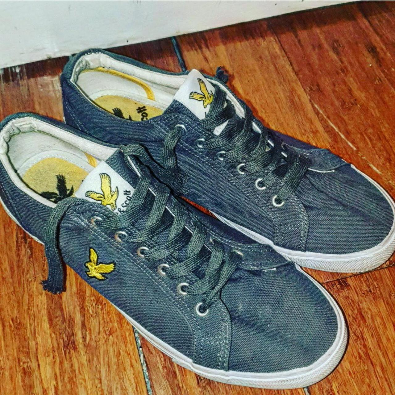 lyle and scott black leather trainers
