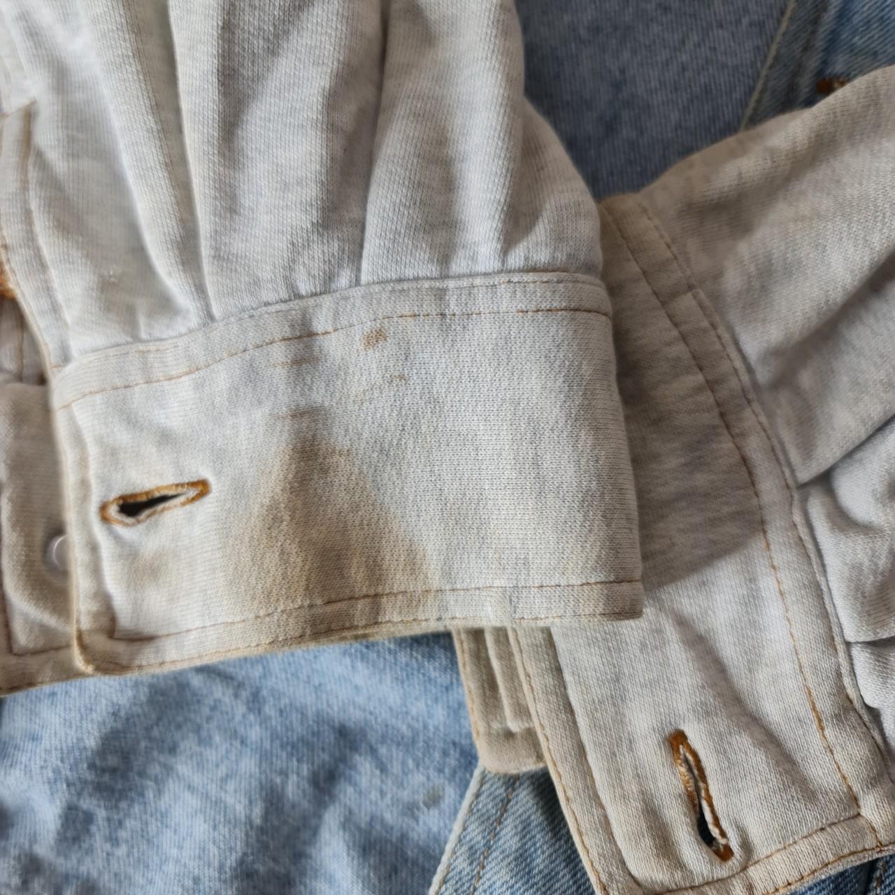 Vintage sam denim jacket with sweatshirt hood and... Depop