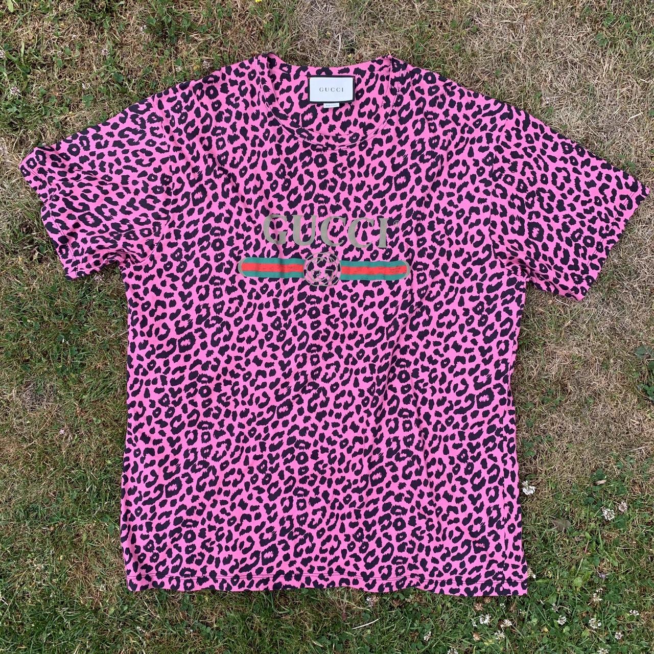 gucci pink leopard shirt