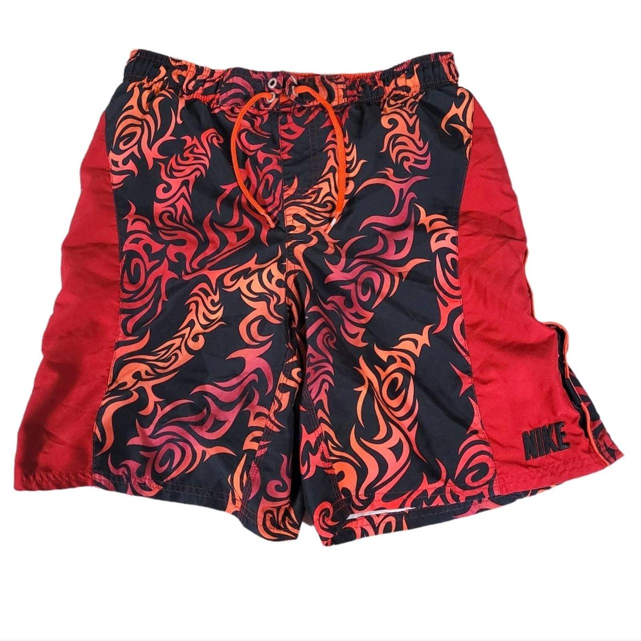 Nike Men's Red and Black Swim-briefs-shorts