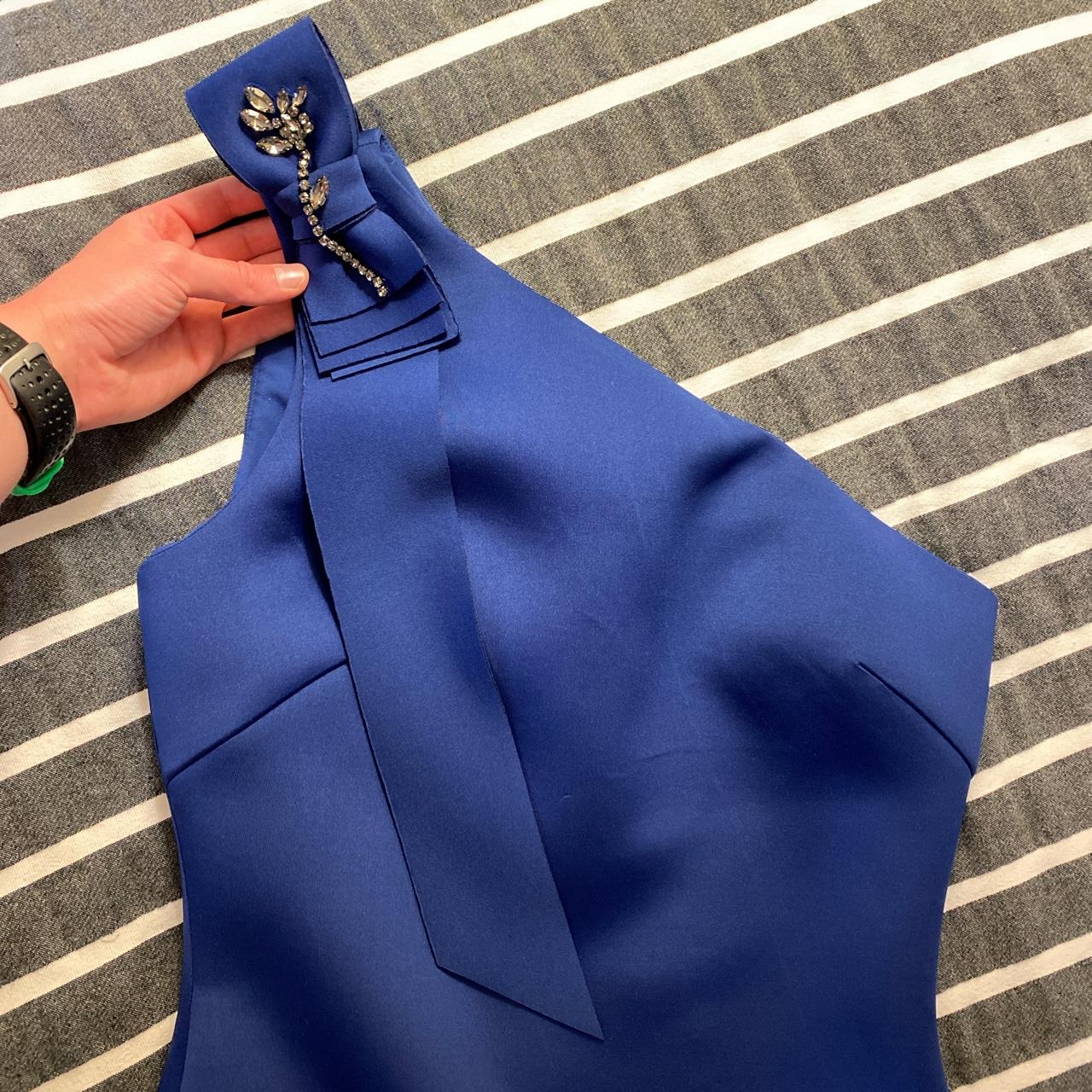 badgley mischka blue dress