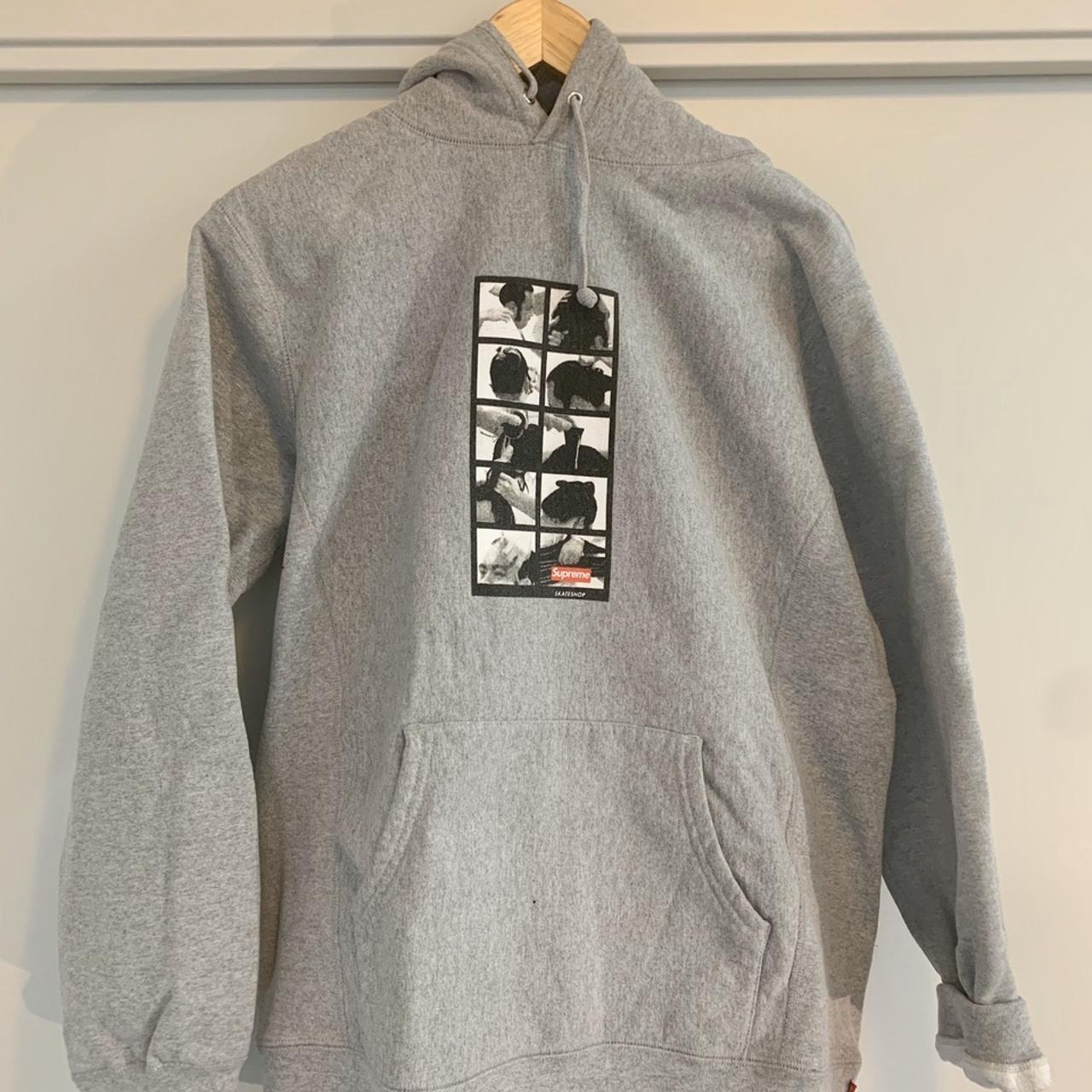 Supreme cutout hoodie in grey men's medium Been - Depop