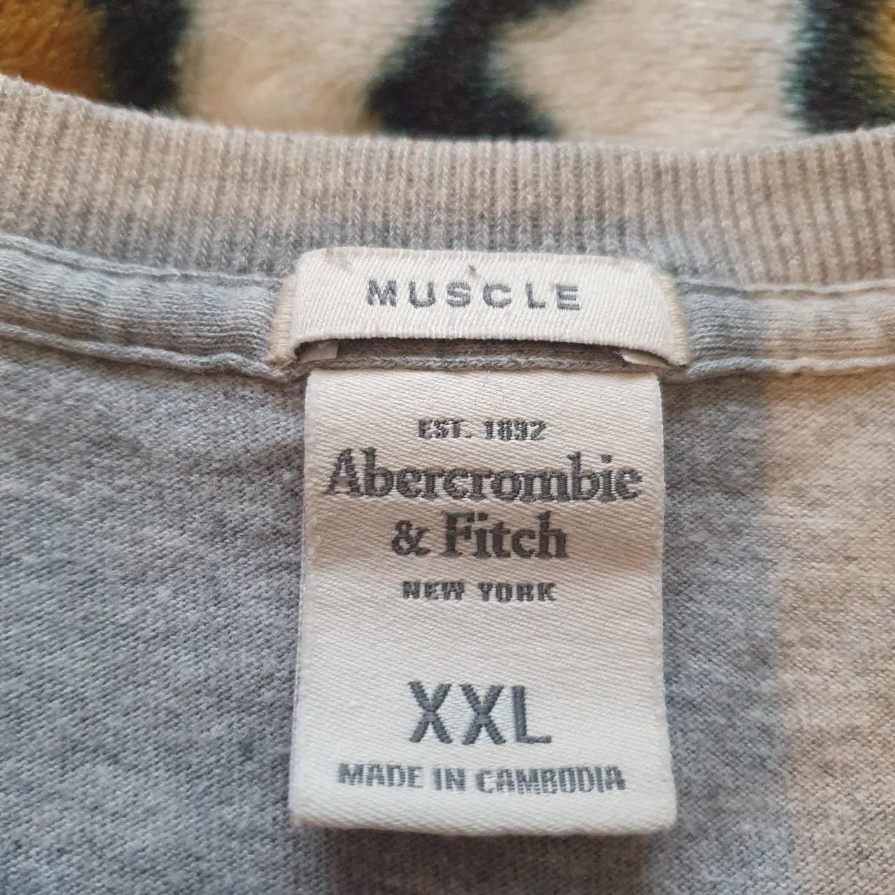 Grey Abercrombie & Fitch Tshirt Size XXL Muscle... Depop