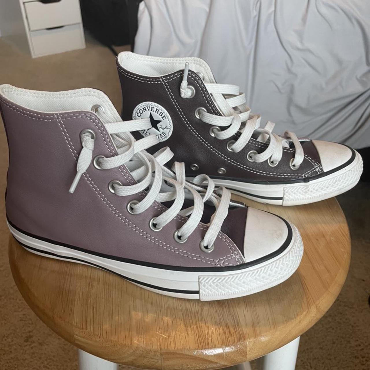 The cutest color block high top converse! I would be... Depop