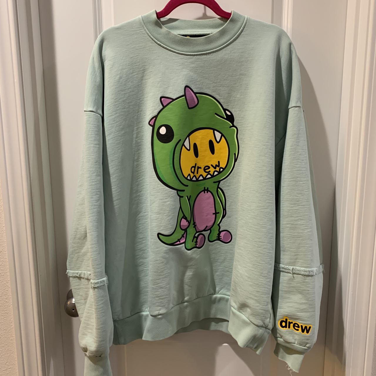 Drew House Men's Green and Yellow Sweatshirt | Depop