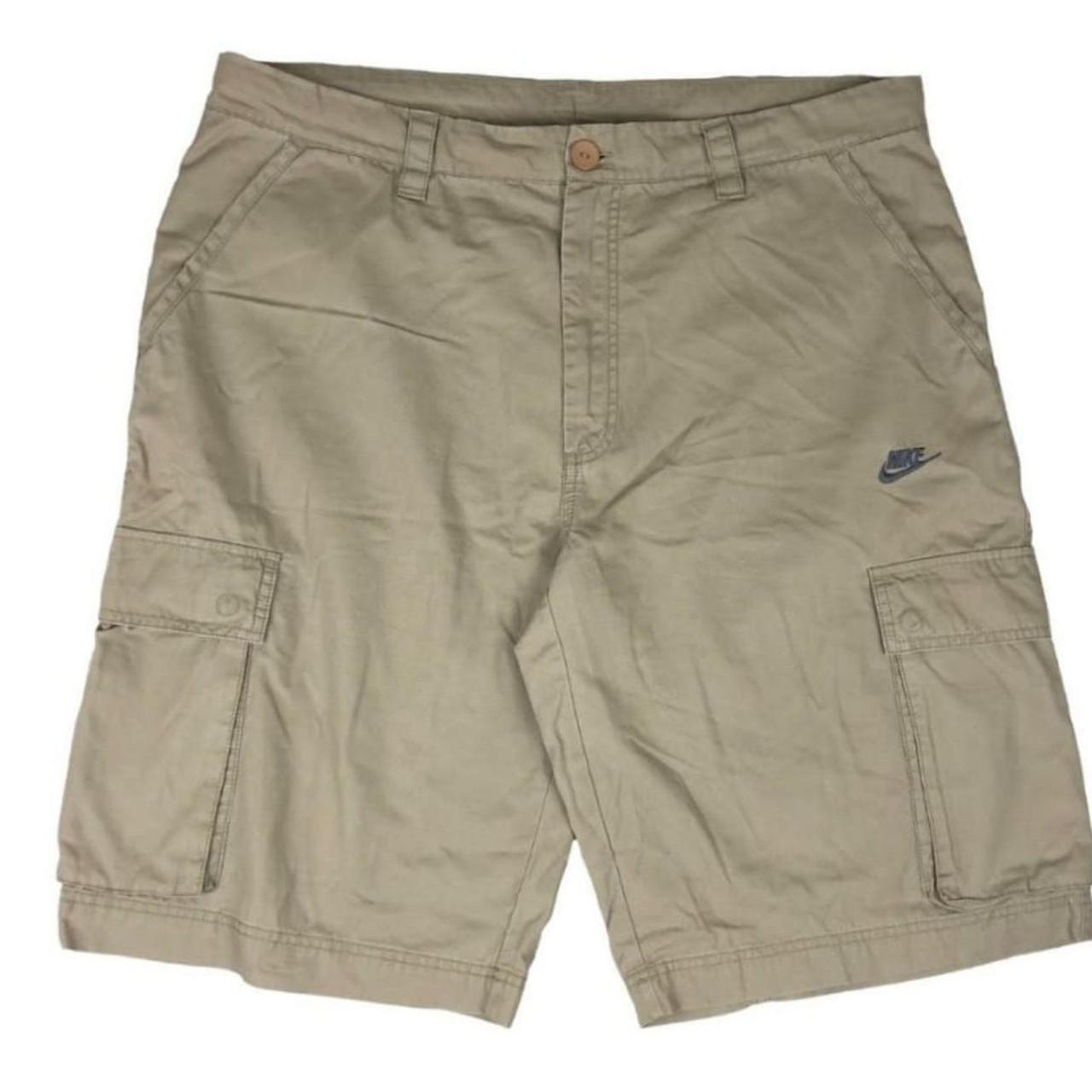 tan nike sweat shorts