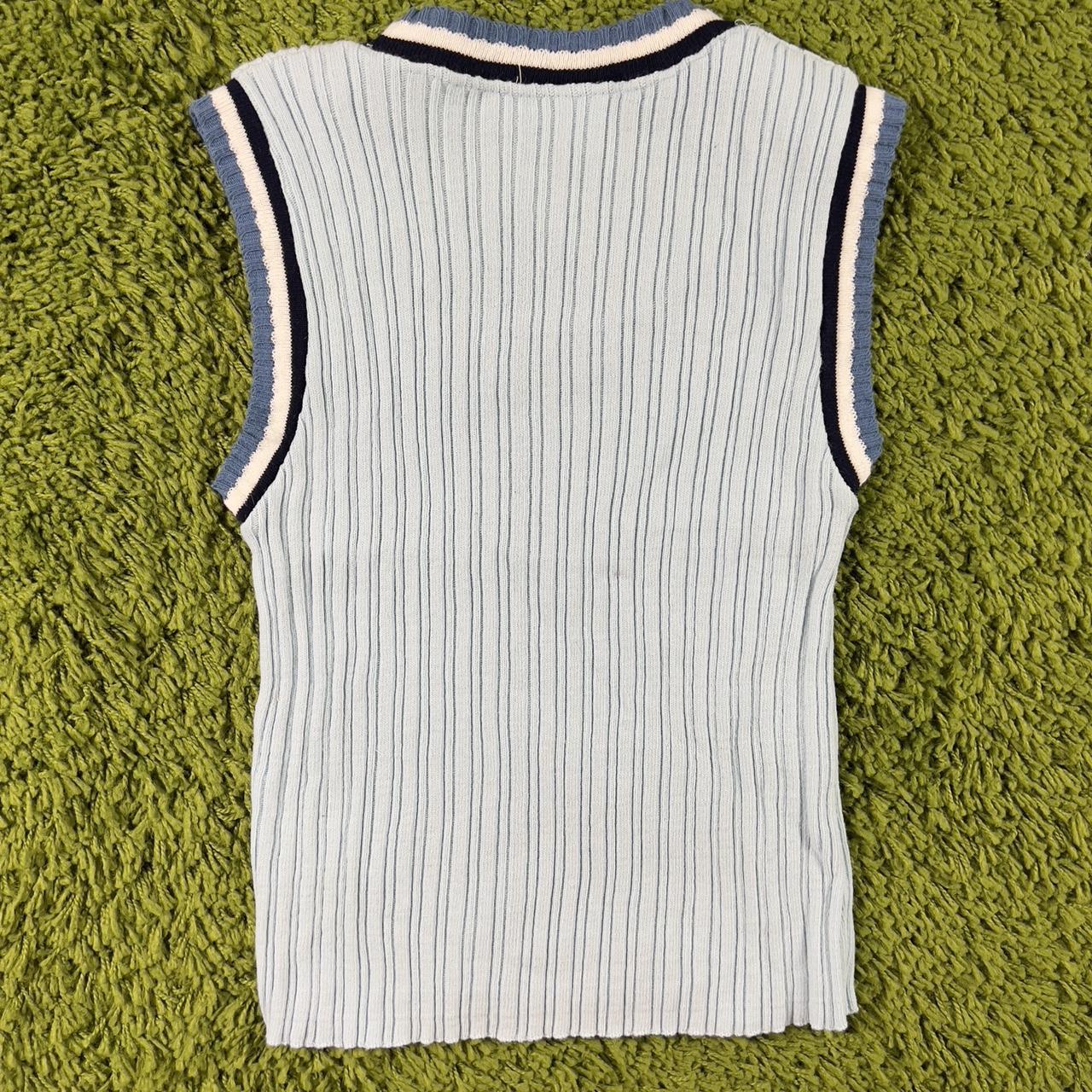 The June top Light blue ribbed sweater vest with... Depop