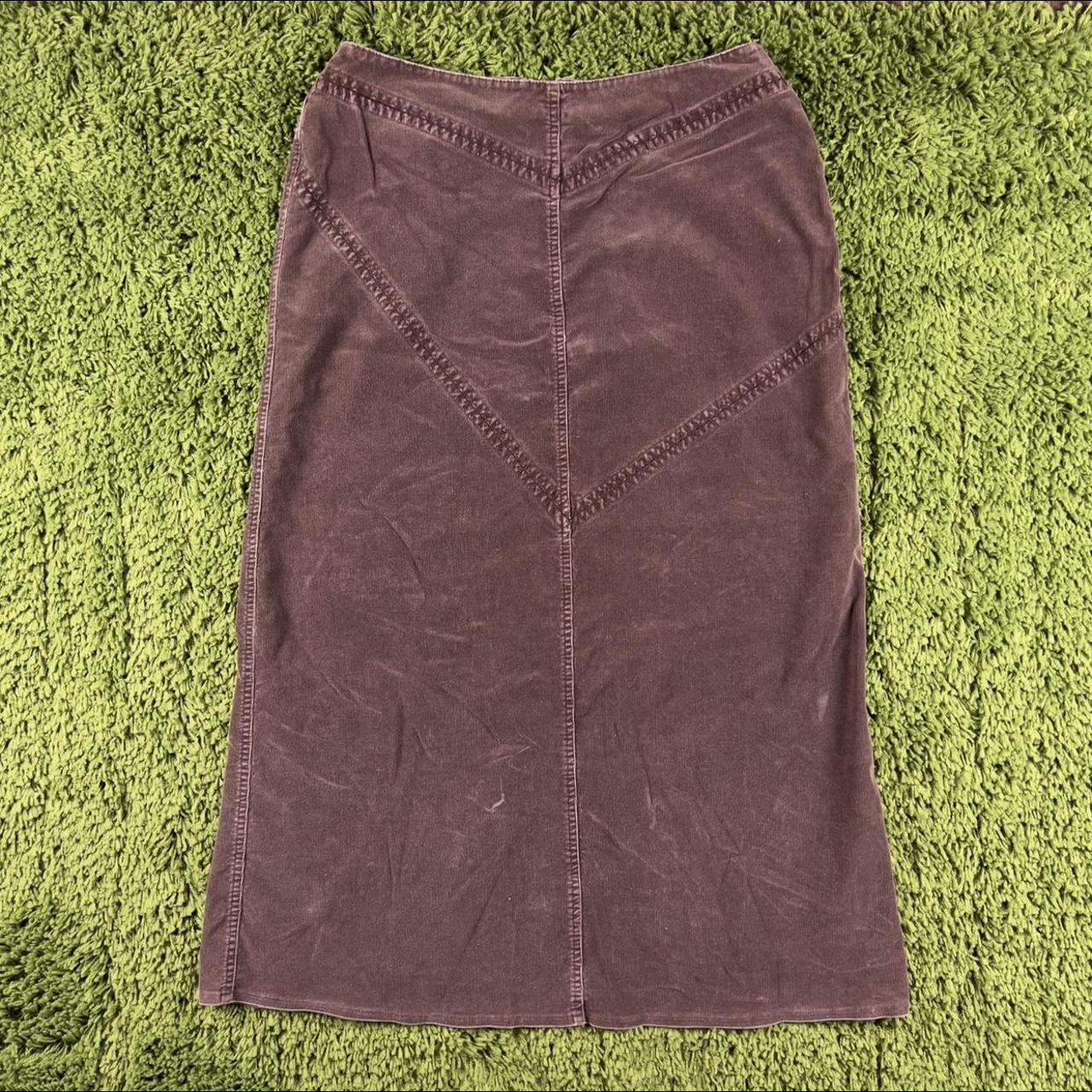 The Bean skirt Brown corduroy skirt with stitched... - Depop