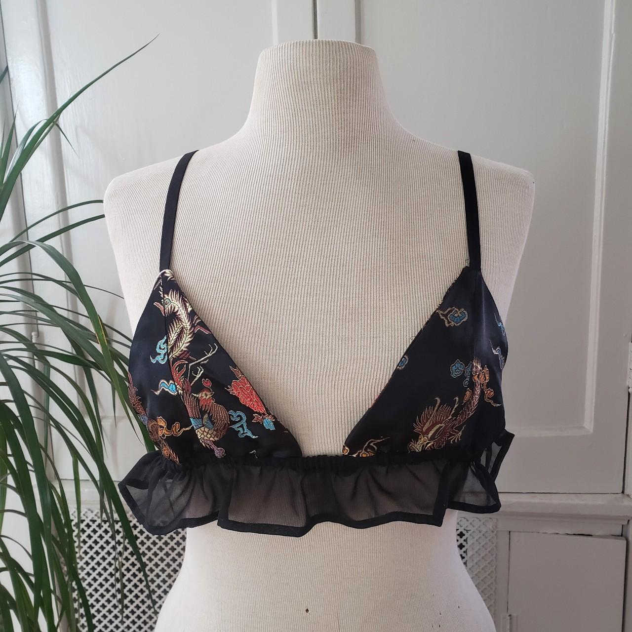 Super cute chinese satin bralette top. The band has... - Depop