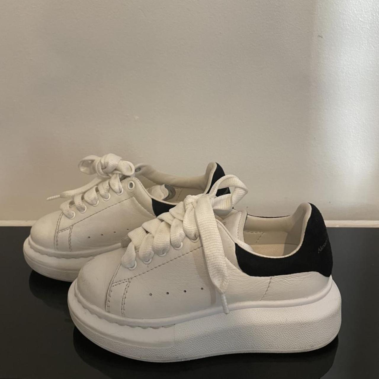 Alexander McQueen White and Black Trainers | Depop