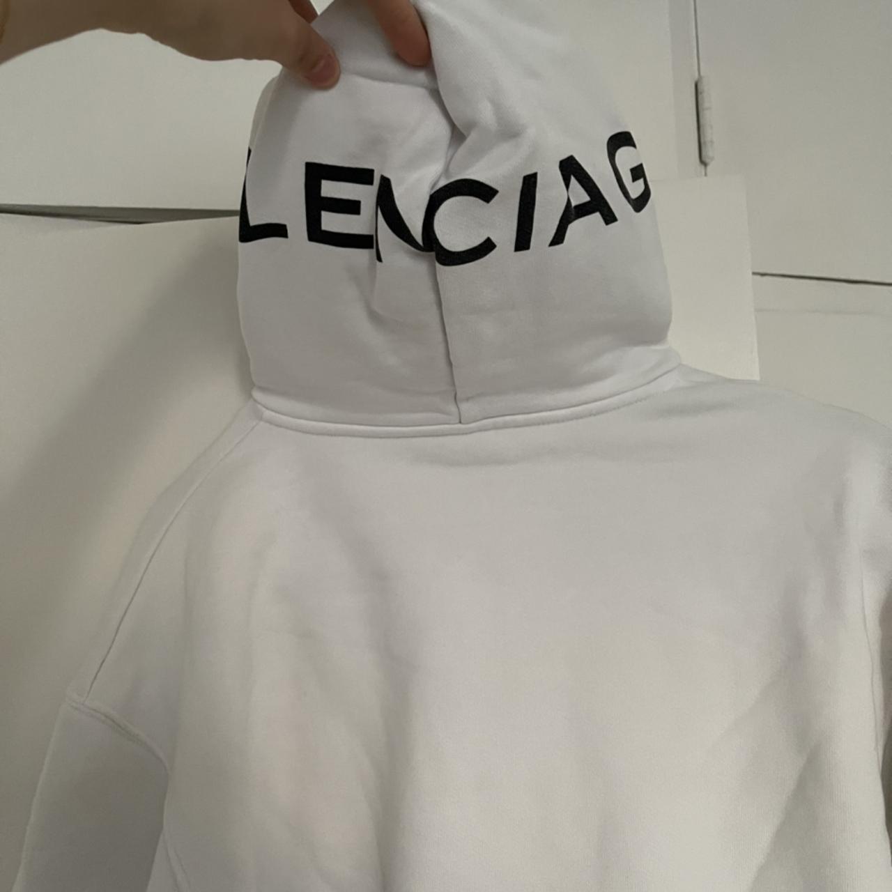 Authentic White logo Balenciaga Hoodie RPP Depop