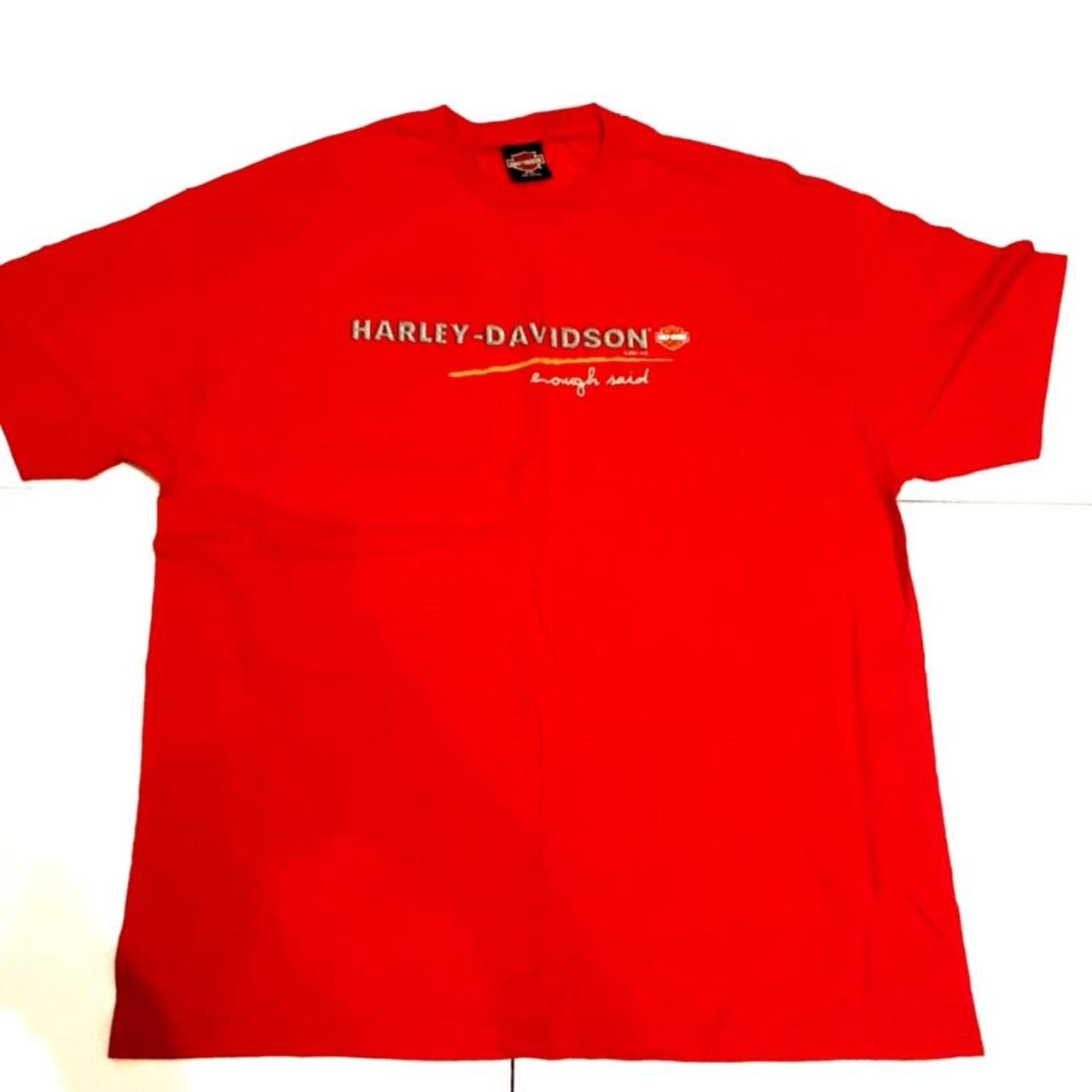 Harley Davidson Men's Red Tshirt Depop