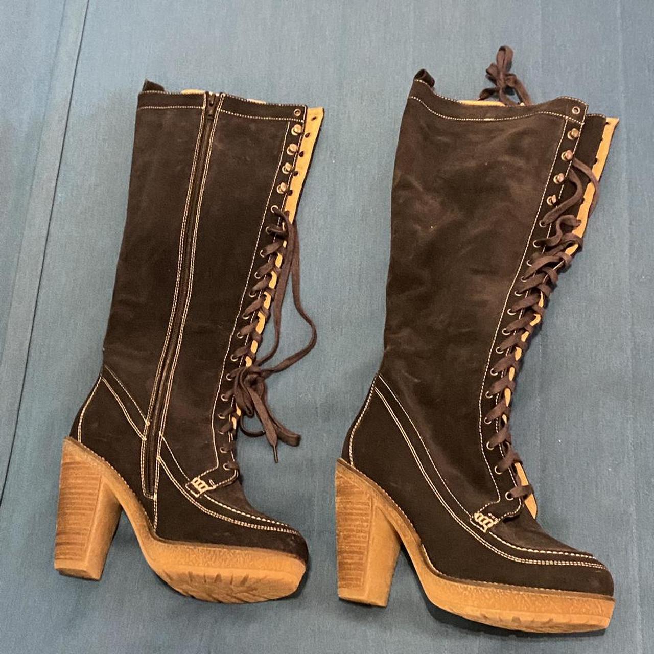 Under the knee boots, navy blue. Fits plussize... Depop