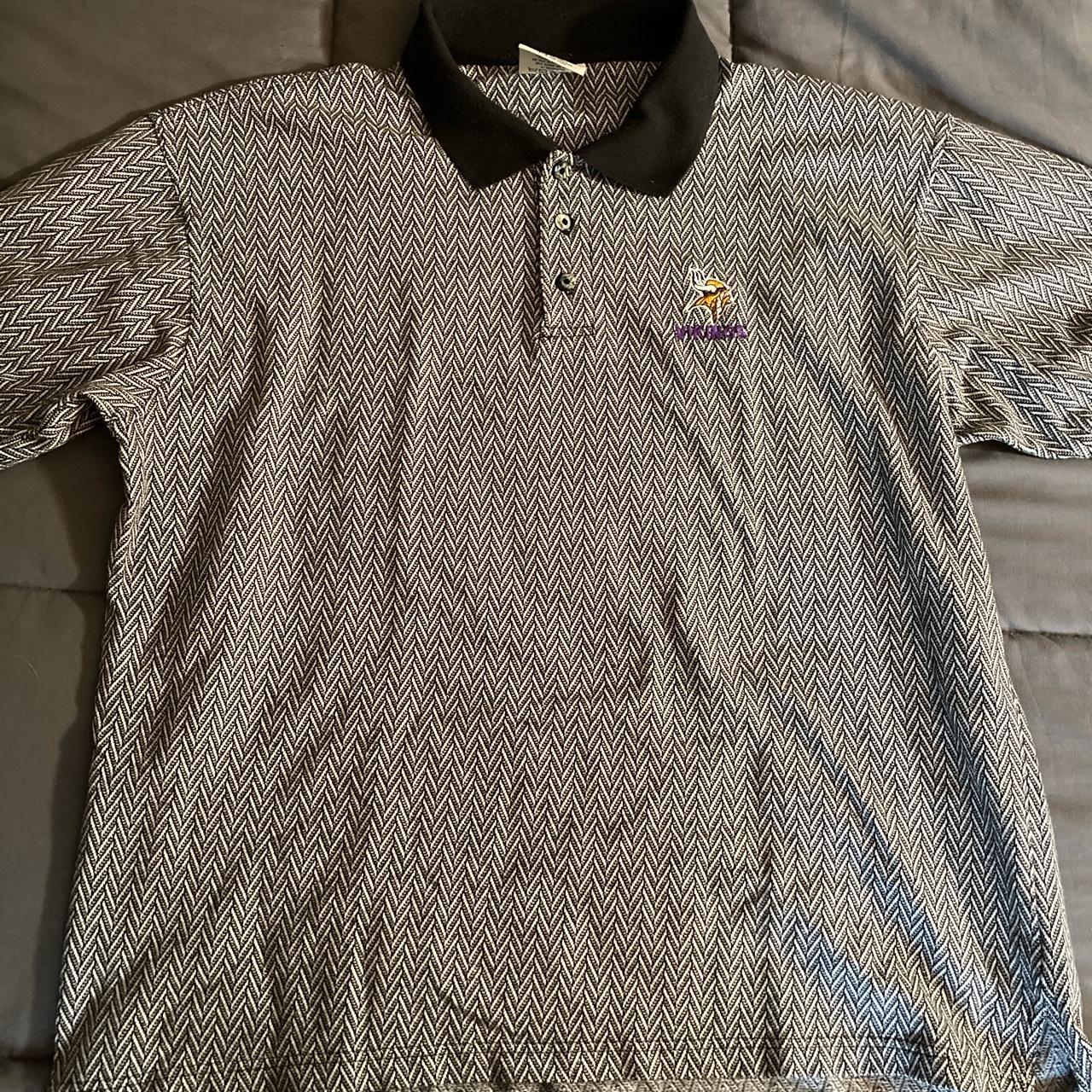 Vintage Majestic Minnesota Vikings Polo Shirt Good, - Depop