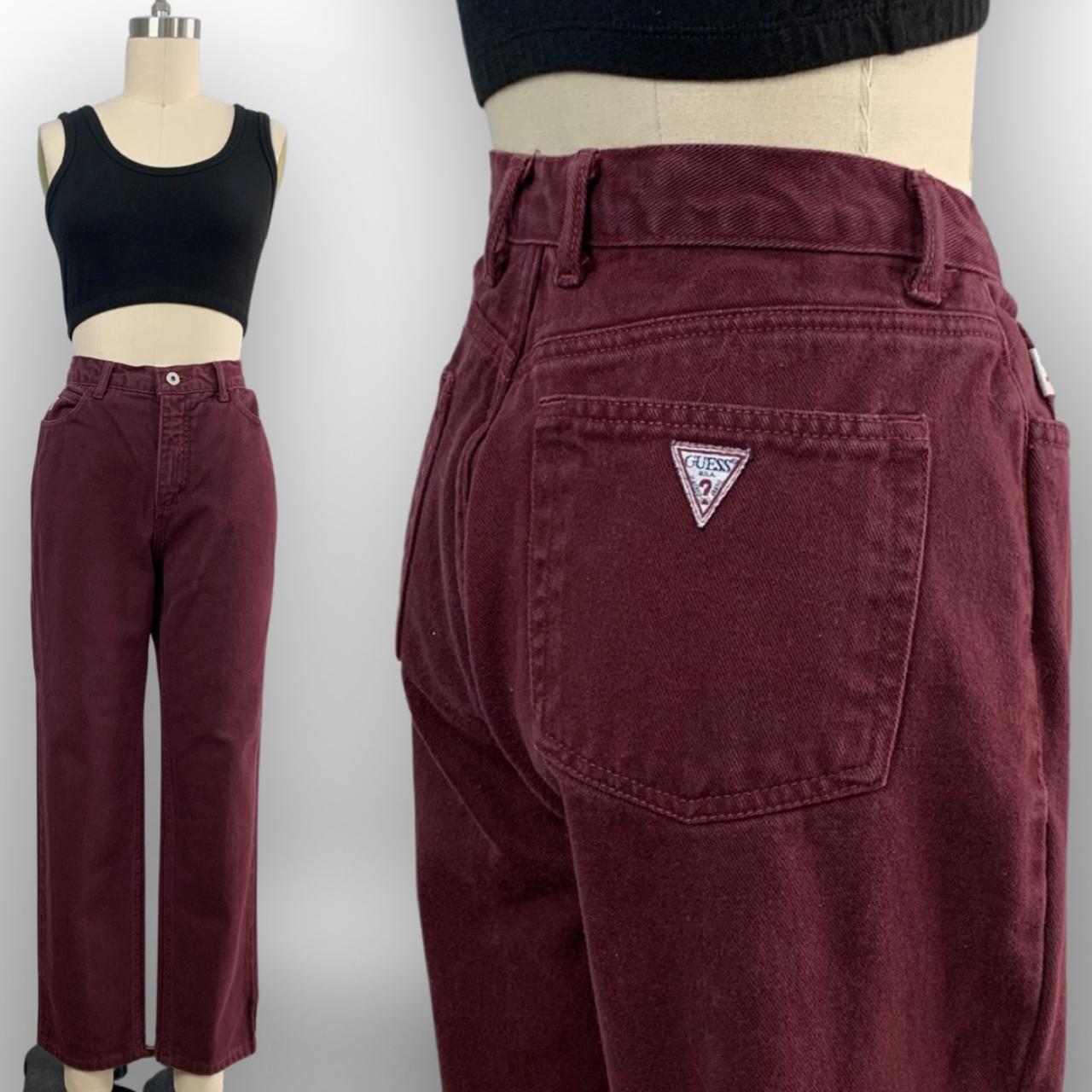 guess burgundy jeans