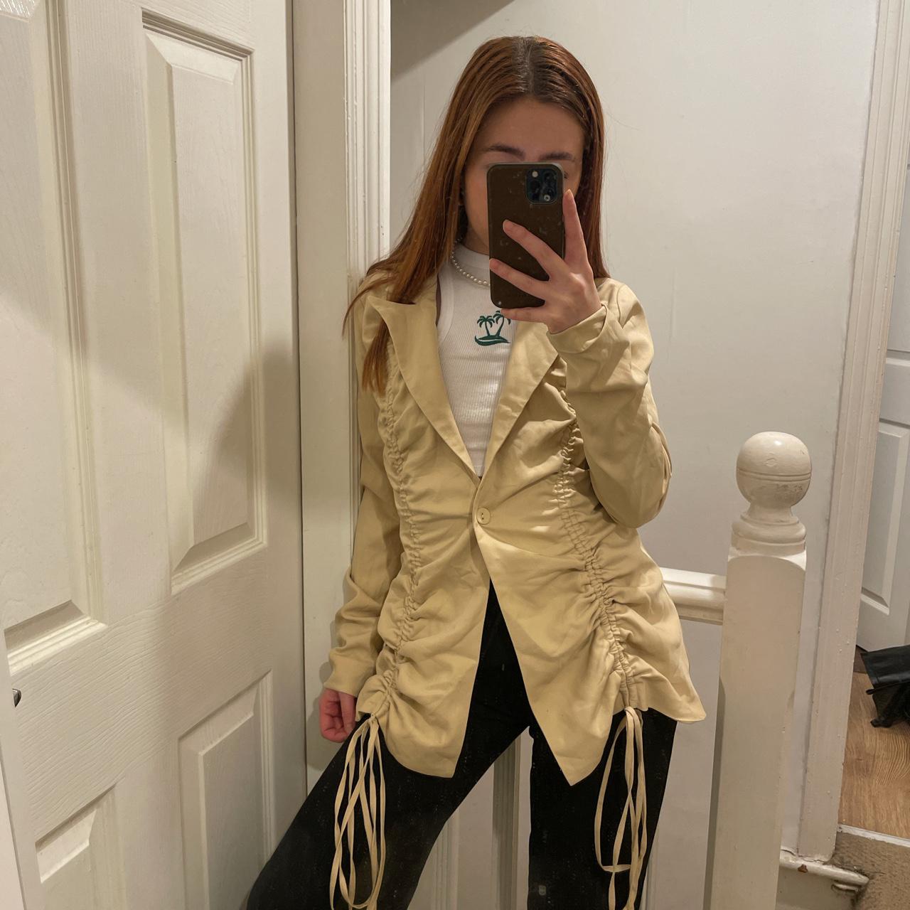 beige fitted blazer