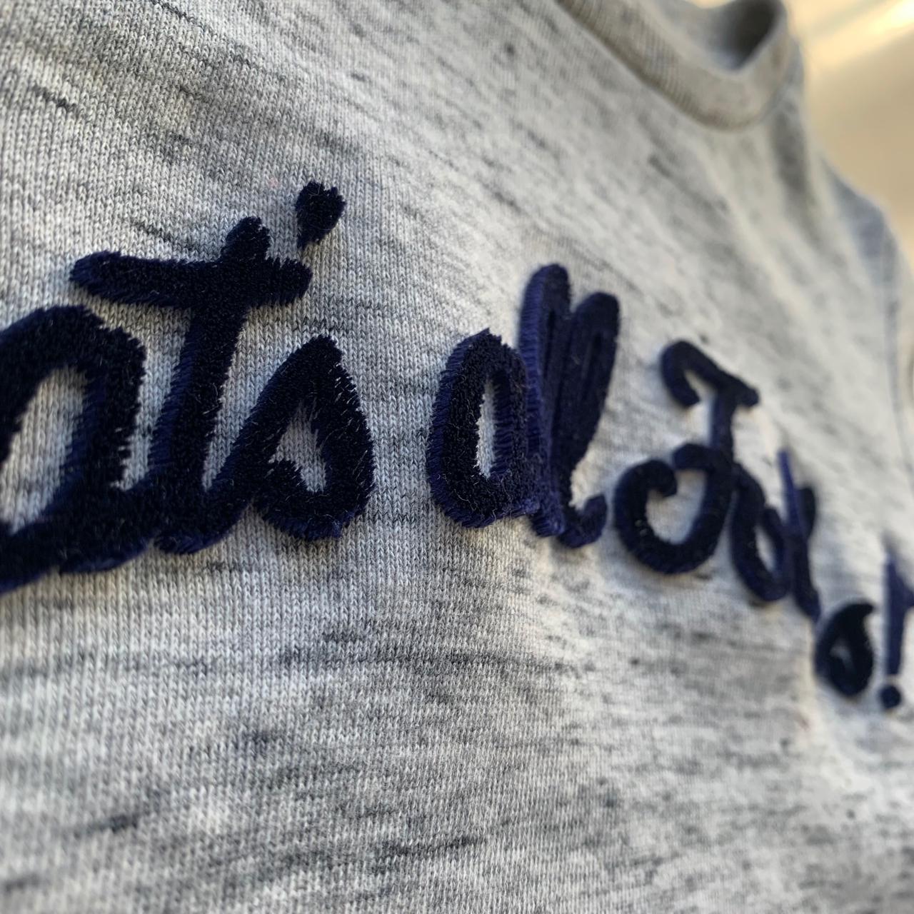 Women's Grey and Navy Sweatshirt | Depop