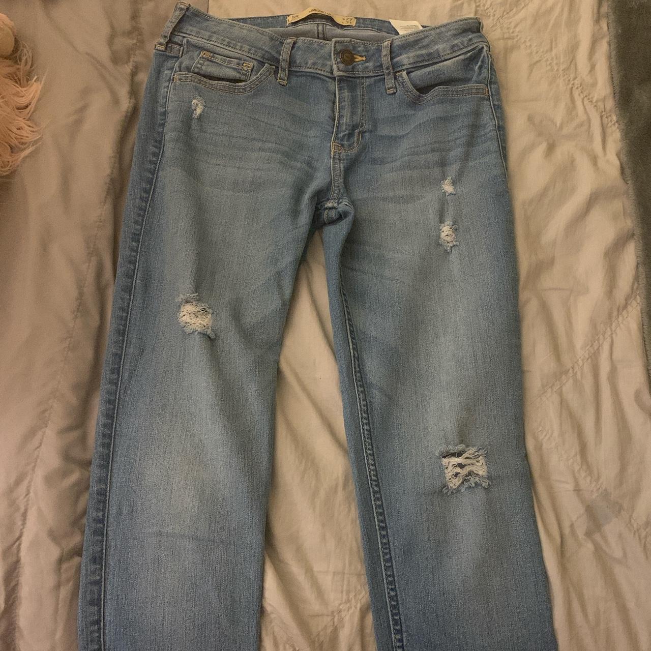 Hollister Light Washed Low Rise Super Skinny Ripped