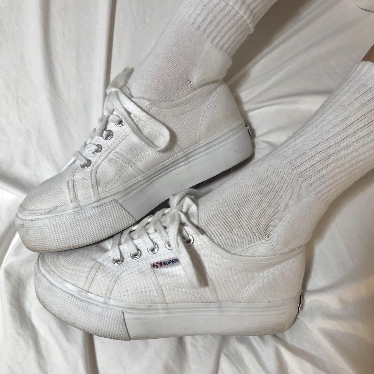 superga white platform sneaker