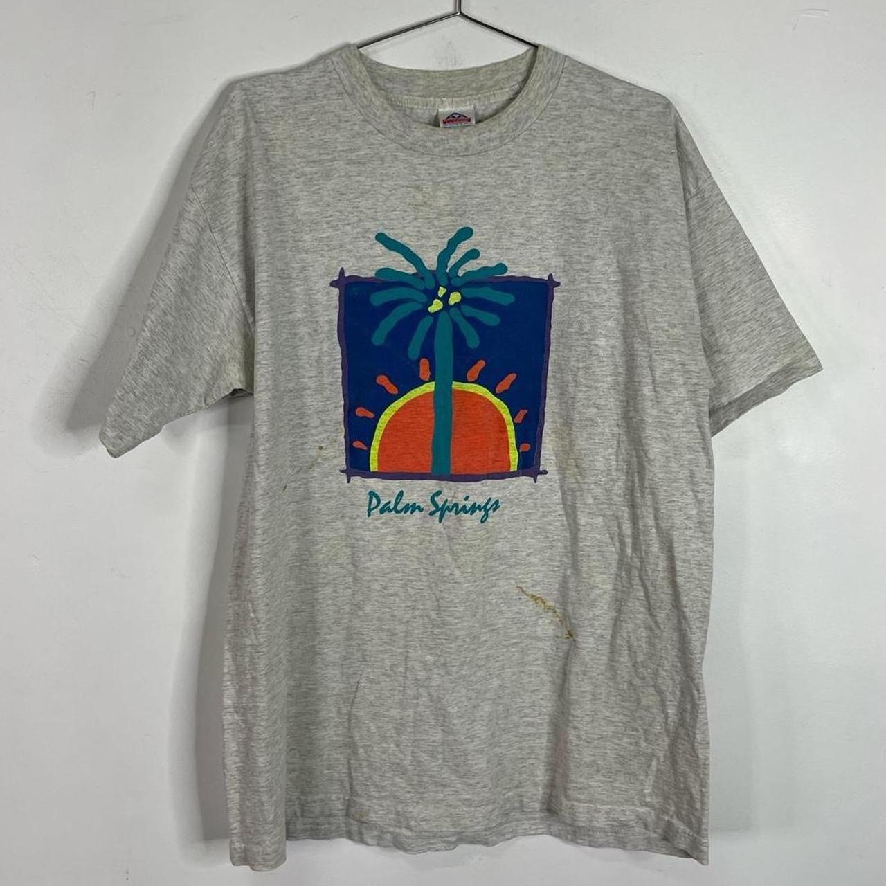 Vintage 90's graphic Palm Springs Florida T-shirt... - Depop