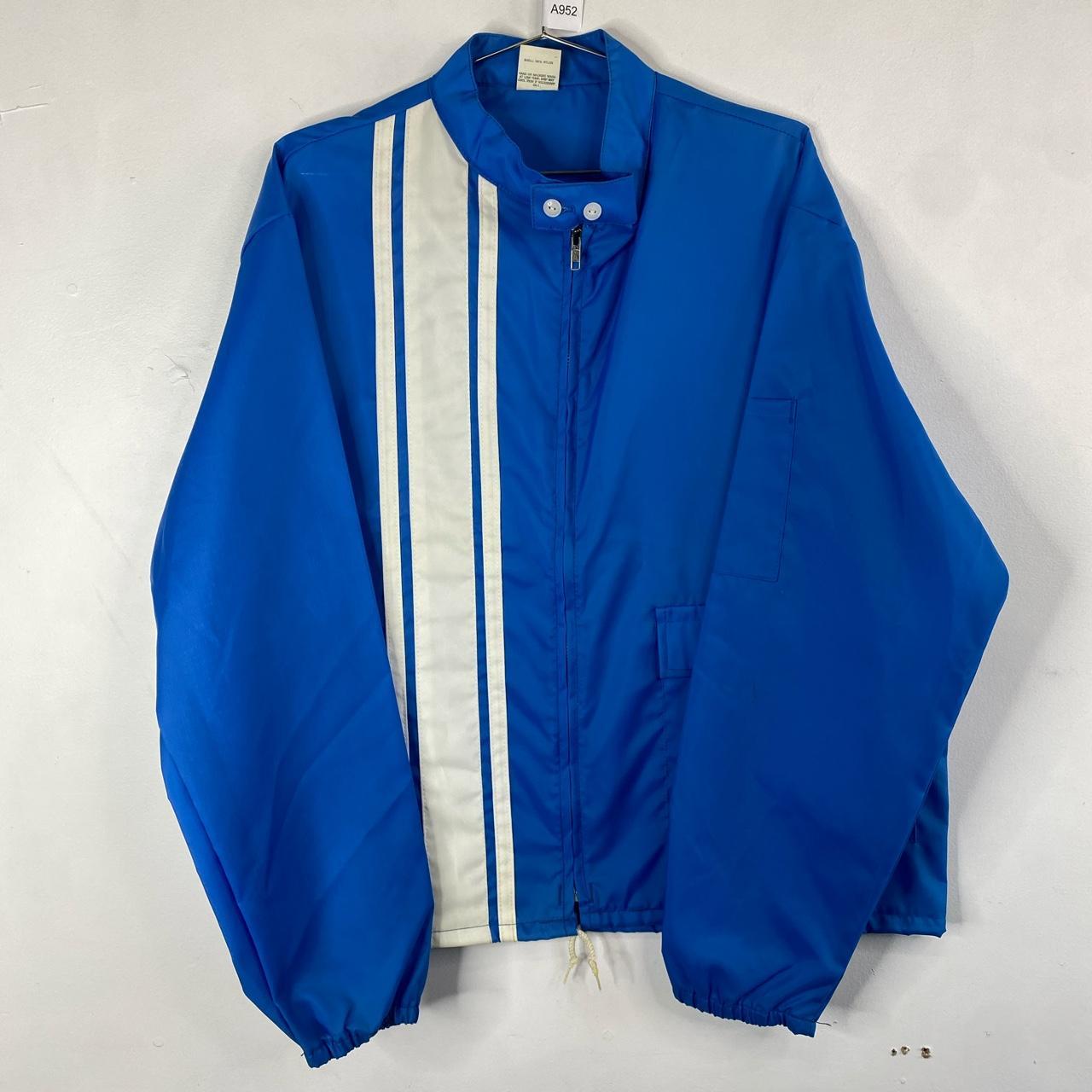 Vintage 90s White Striped Blue Zip Up 100 Nylon Depop vintage-90s-white-striped-blue-zip-up-100-nylon-depop