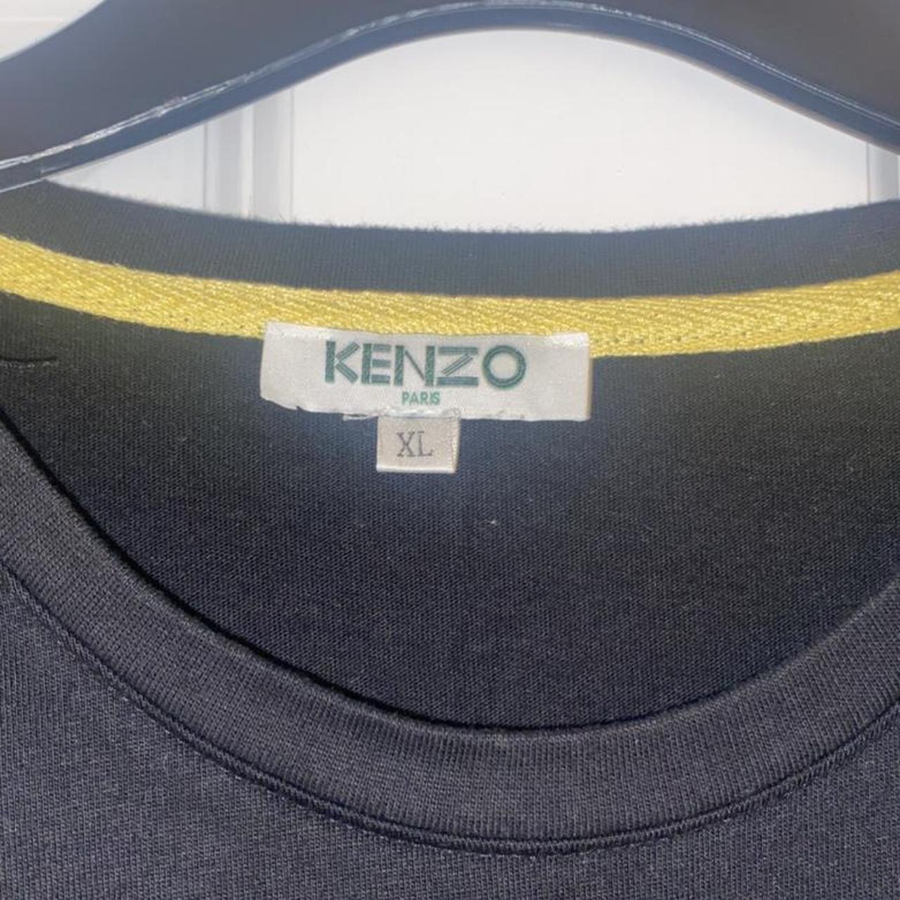 KENZO black T-shirt Red lion, gold embroidery... - Depop