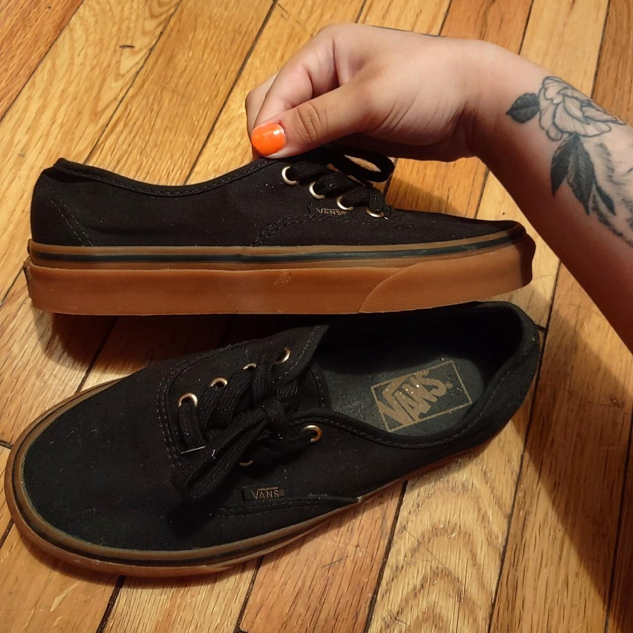 Vans authentic sale black gum sole