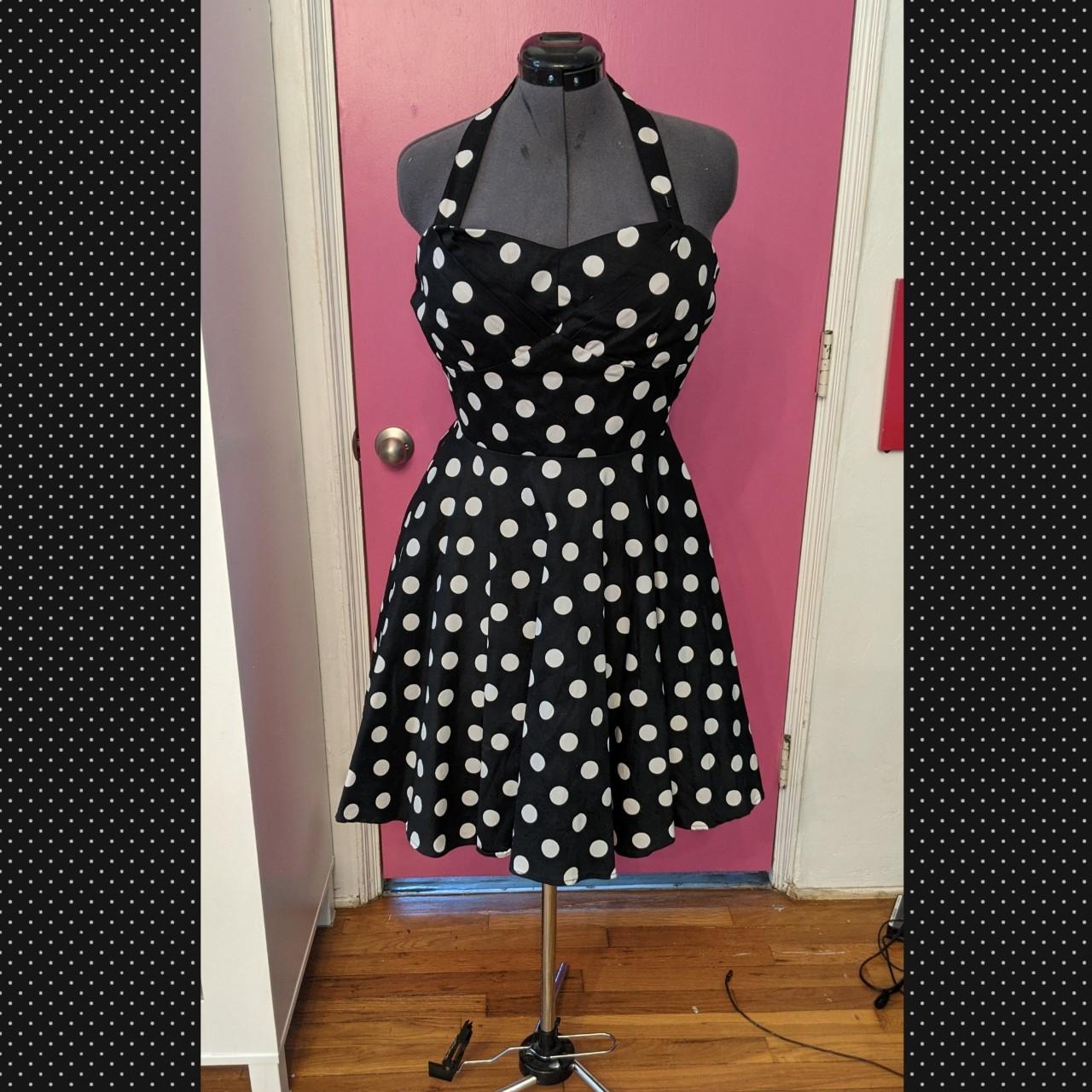 For sale is an adorable black and white polka dot... - Depop