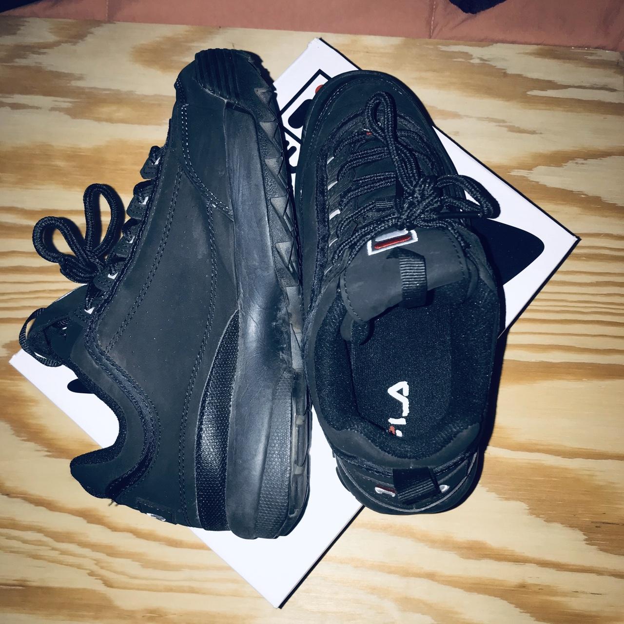 Fila black platform shoes 😈 Size: women 7 ... - Depop