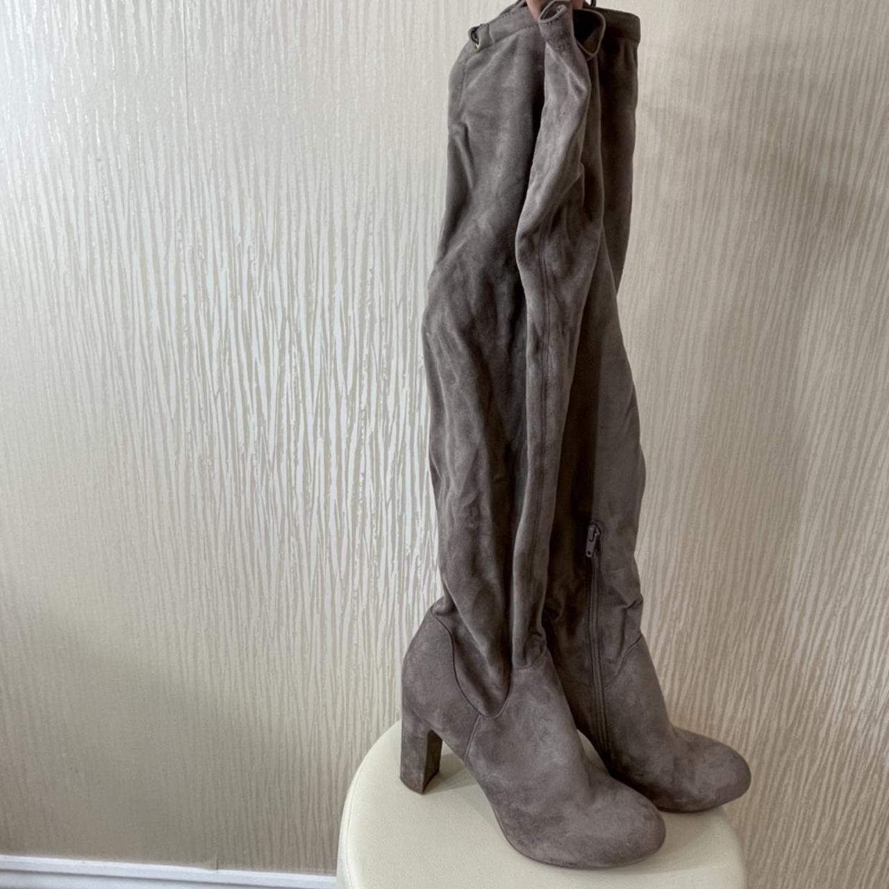 Gray suede hot sale riding boots