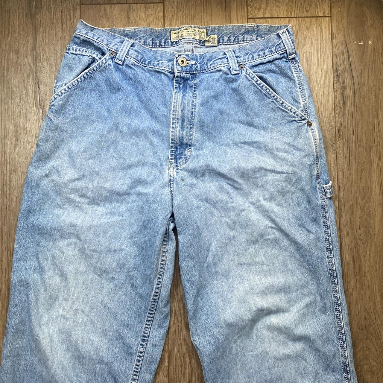 mens vintage abercrombie and fitch retro jeans Size... - Depop