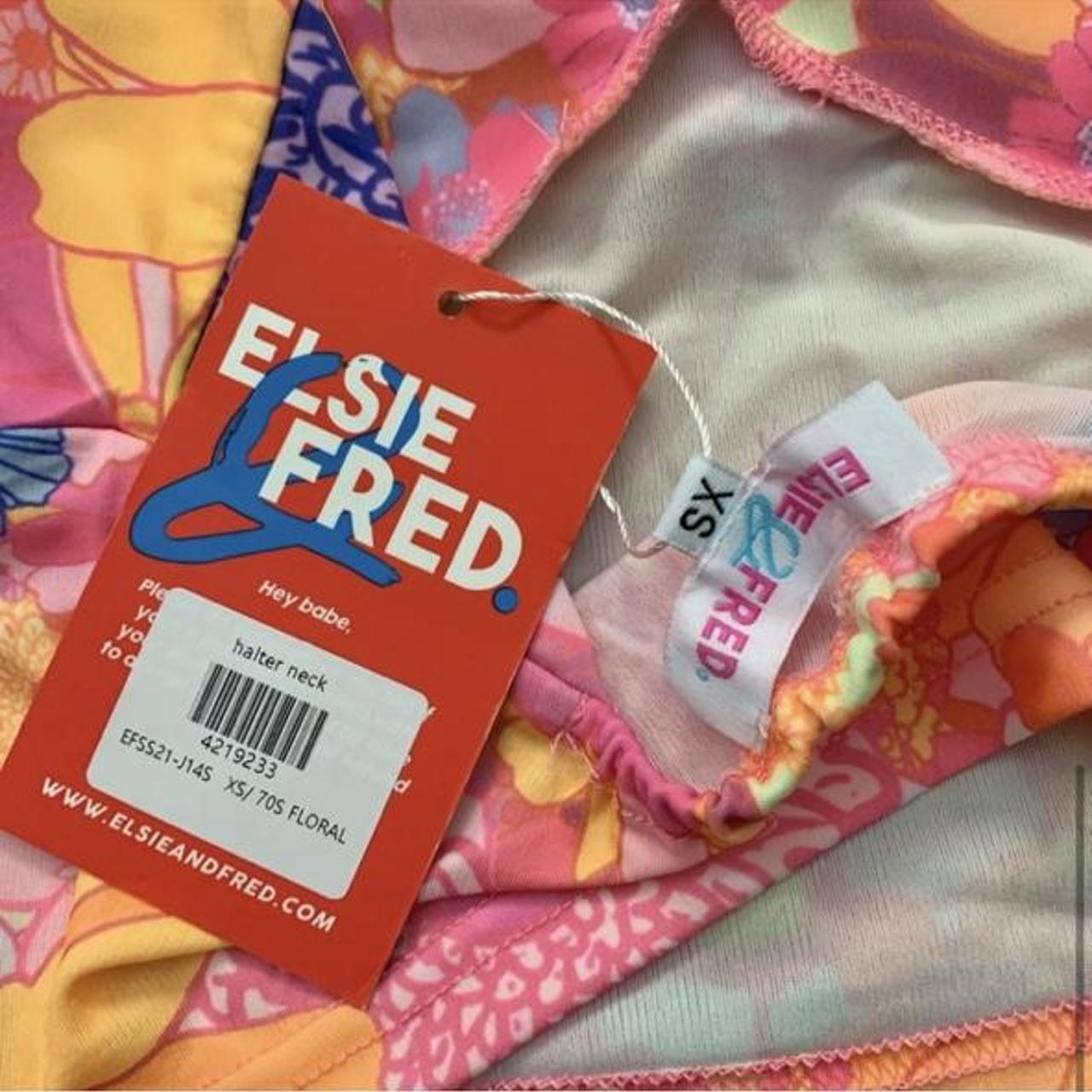 Elsie and Fred Women's Pink and Orange Vest Depop