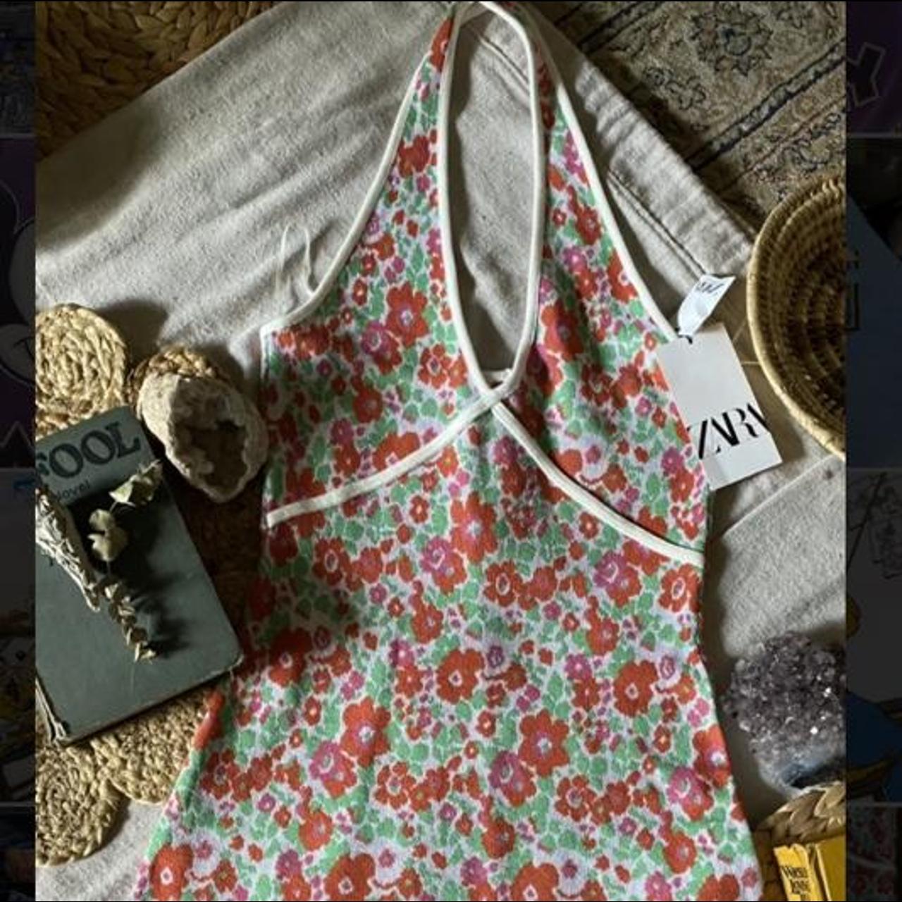 Zara 70s Retro Halter Dress •A beautiful Zara knit... Depop