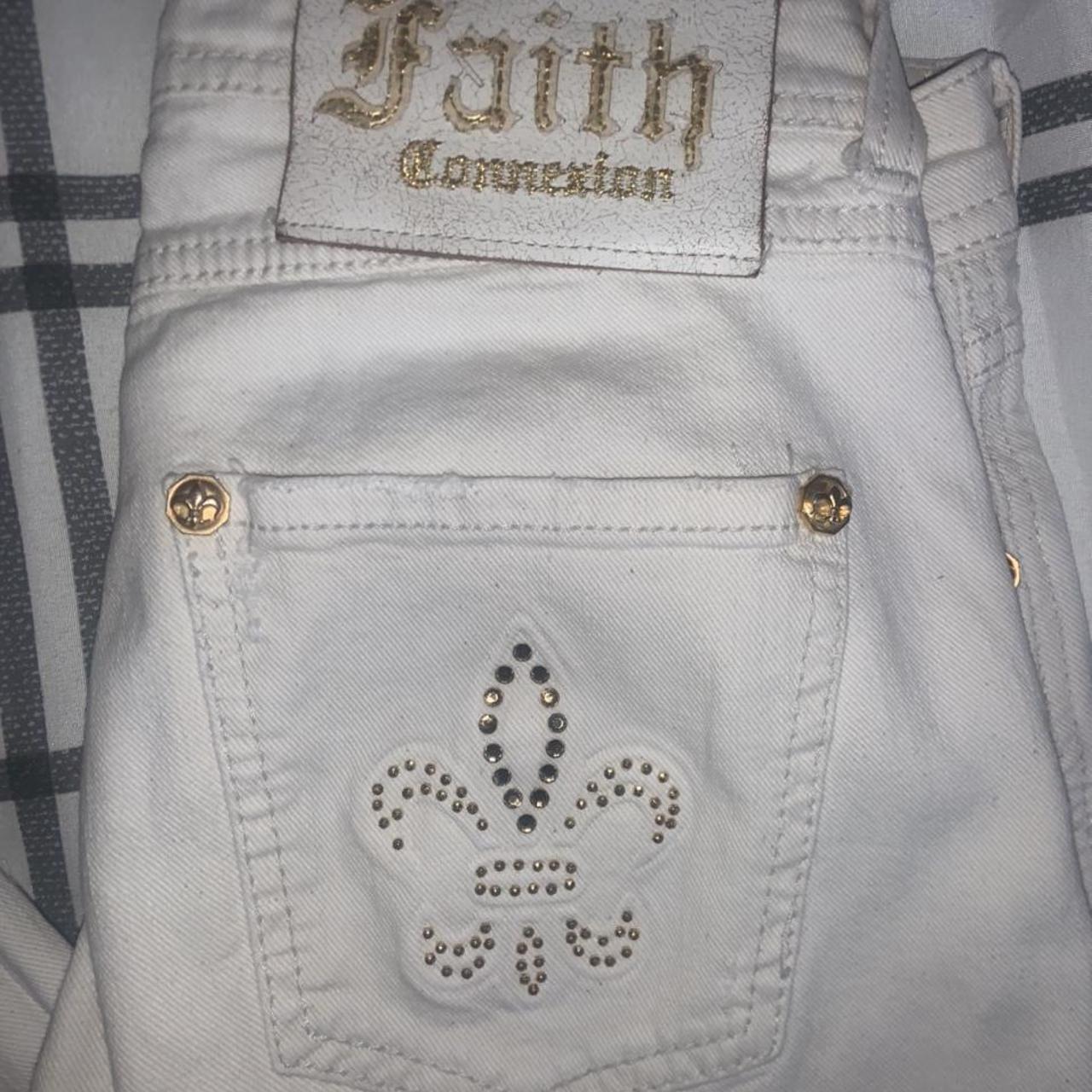 Faith Connexion Women's White and Gold Jeans (3)